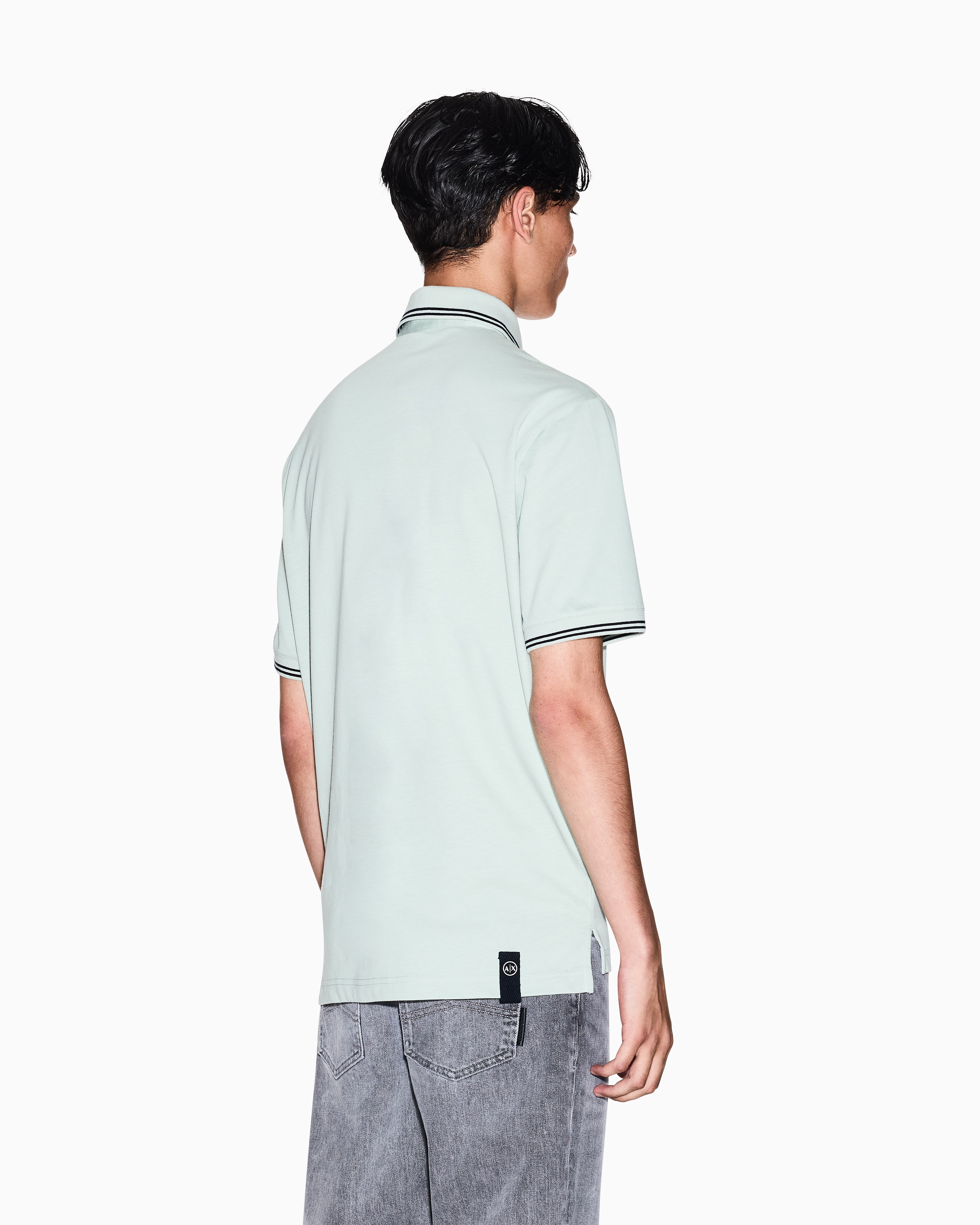 Armani Exchange - Regular fit cotton jersey polo shirt, Man, Green, Size: