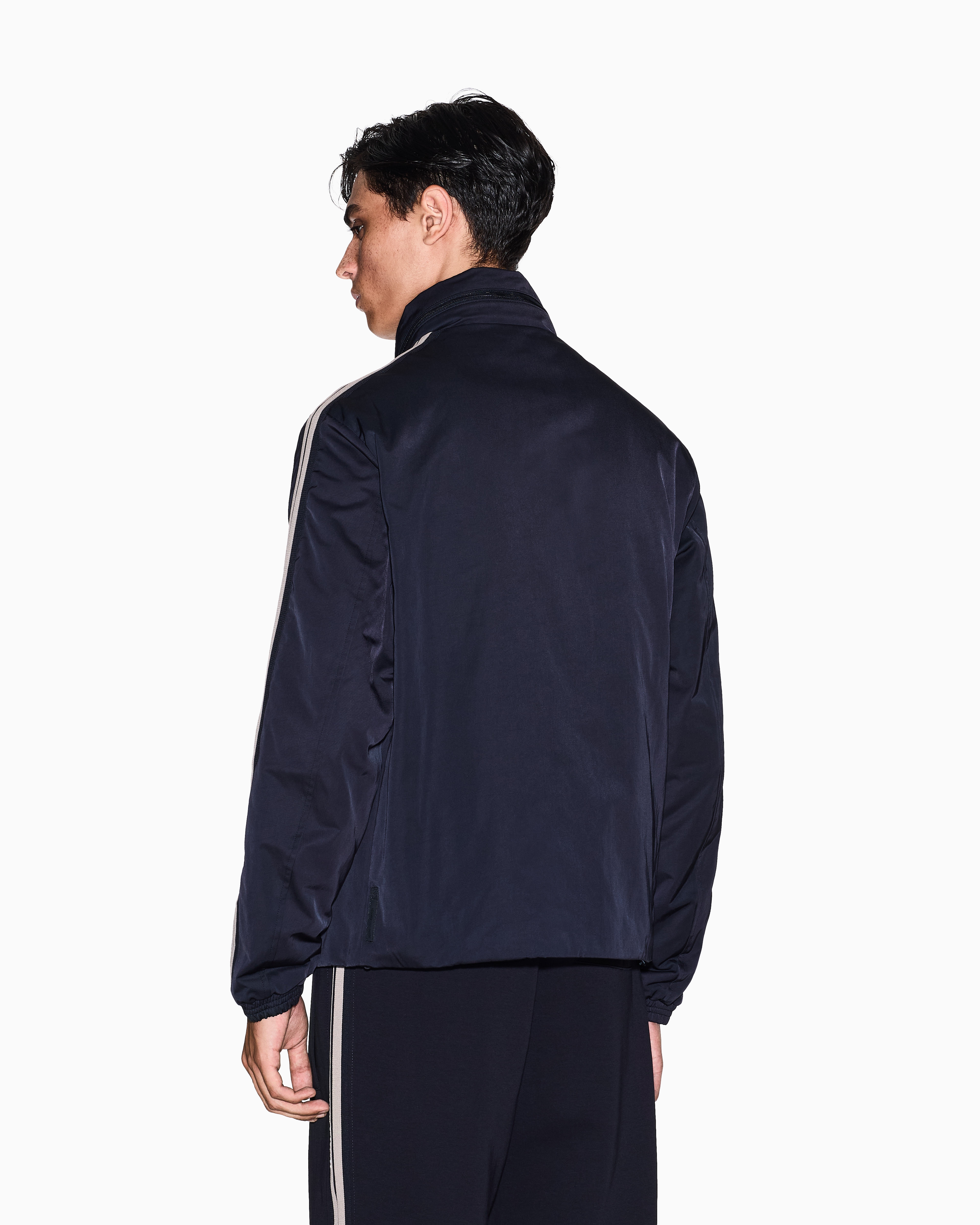 Armani Exchange - Full zip jacket with contrasting bands, Man, Navy Blue, Size: