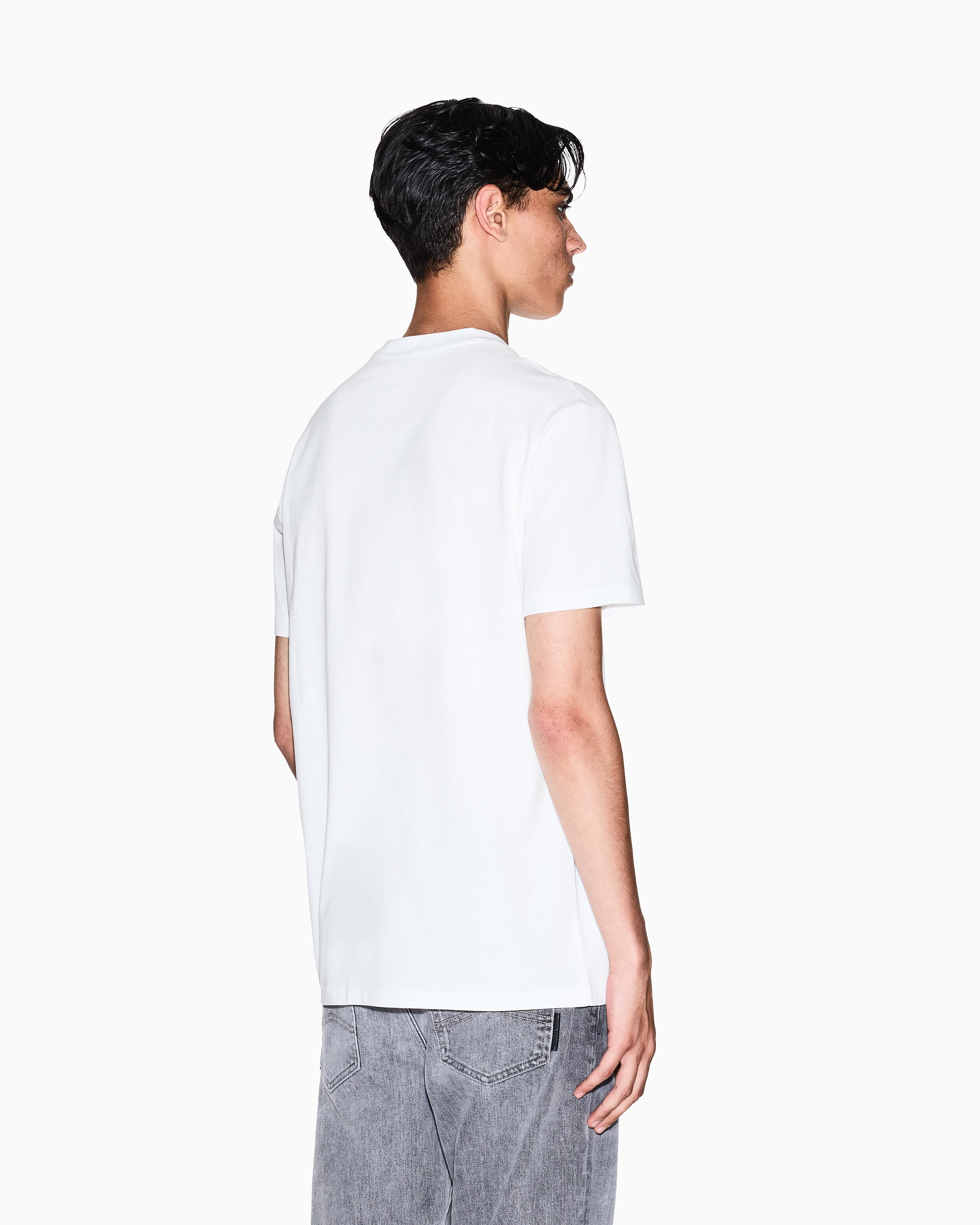 Armani Exchange -  Cotton jersey T-shirt with logo, Man, White, Size: