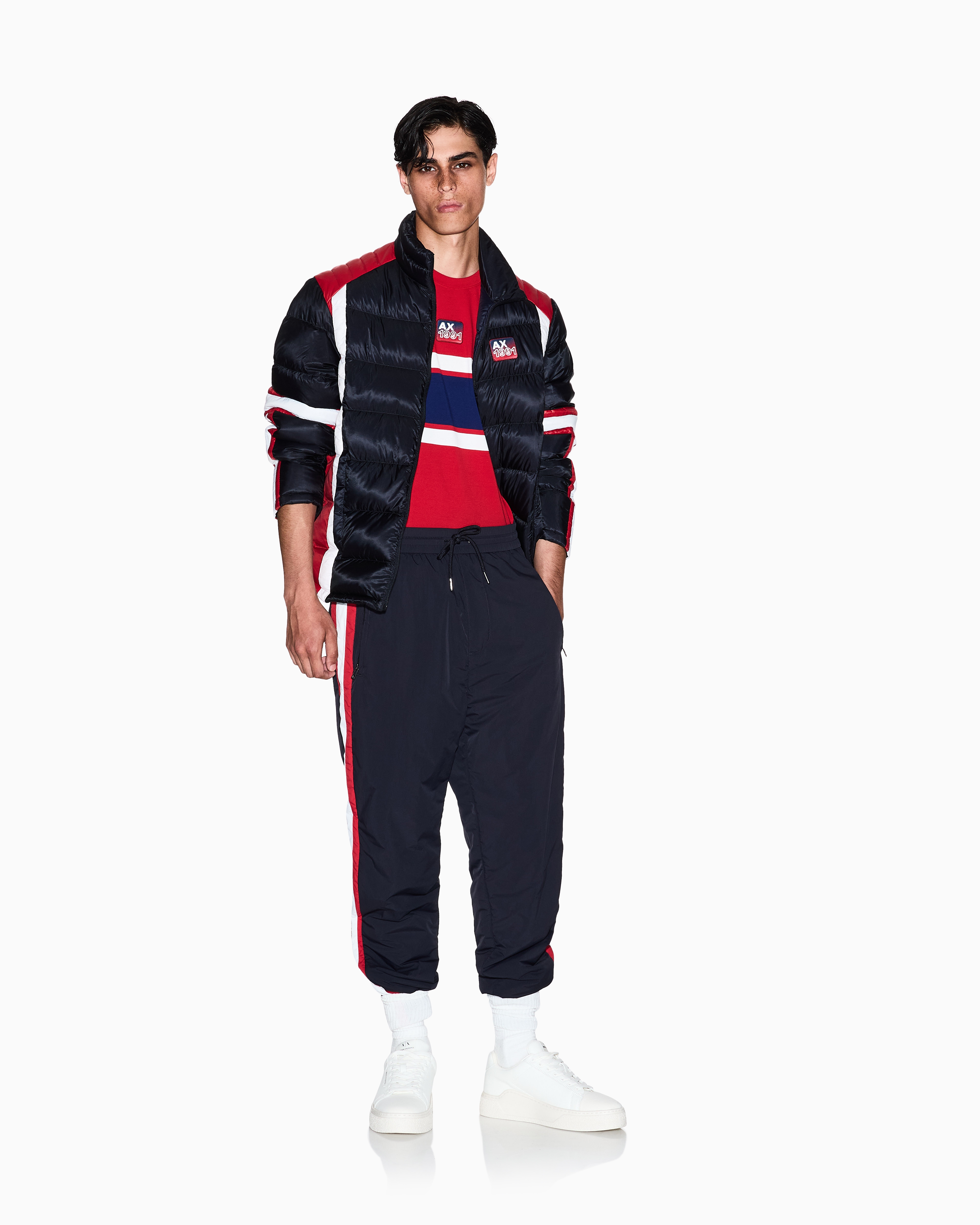 Armani Exchange - Regular fit T-shirt with contrasting band, Man, Red, Size: