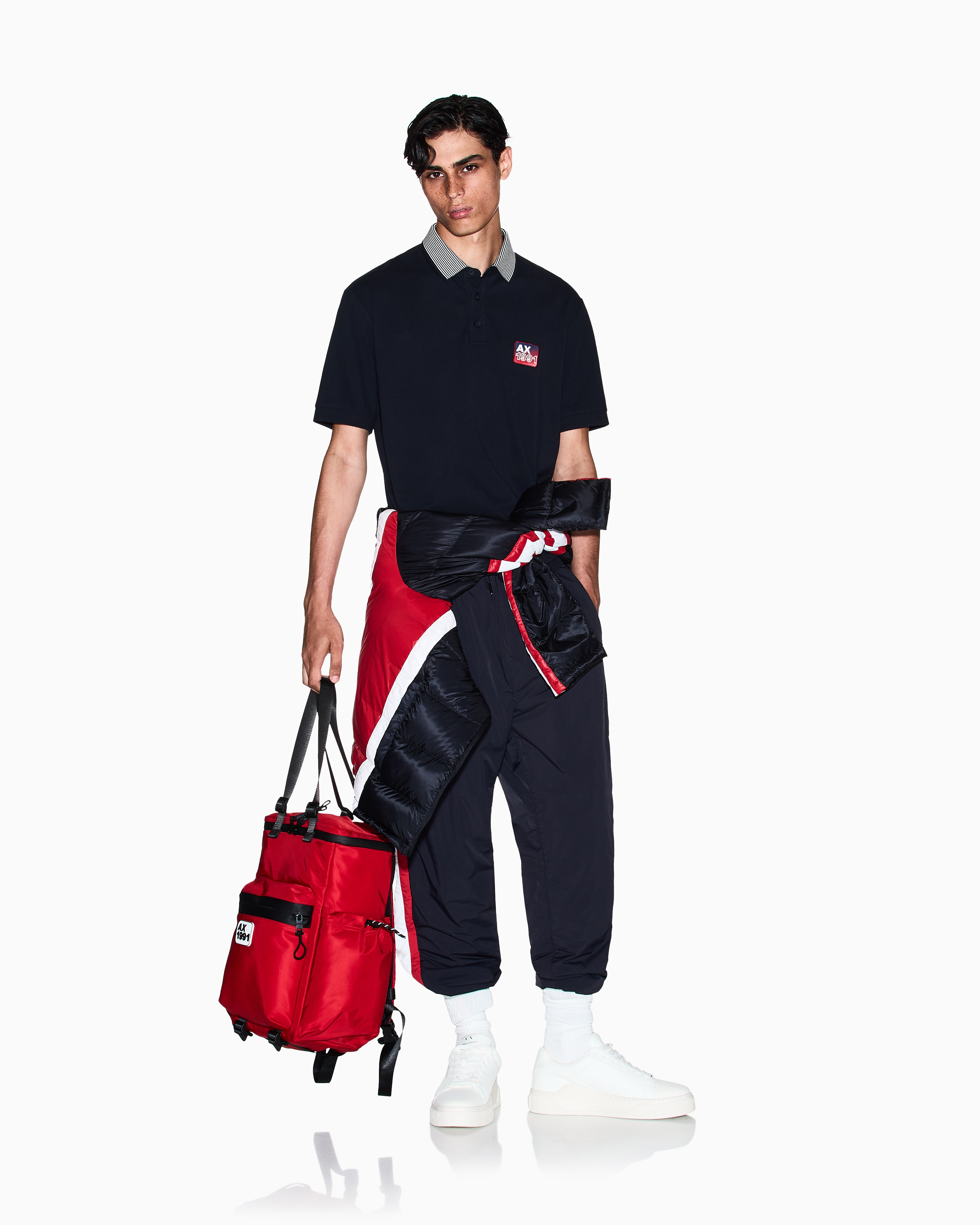 Armani Exchange - Regular fit jersey polo shirt, Man, Navy Blue, Size: