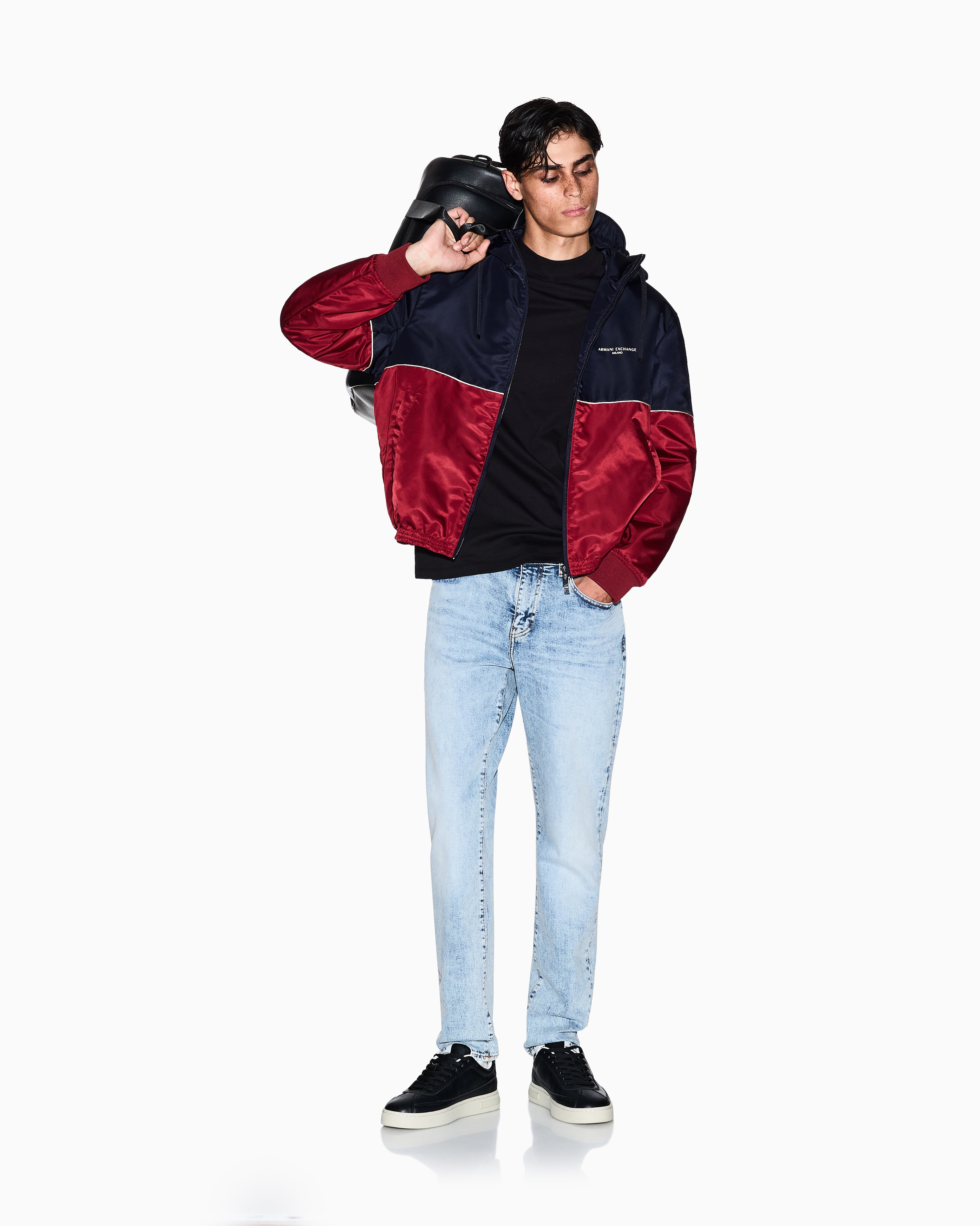 Armani Jeans えんじ色 Slim fit jeans in stretch denim | Armani Exchange