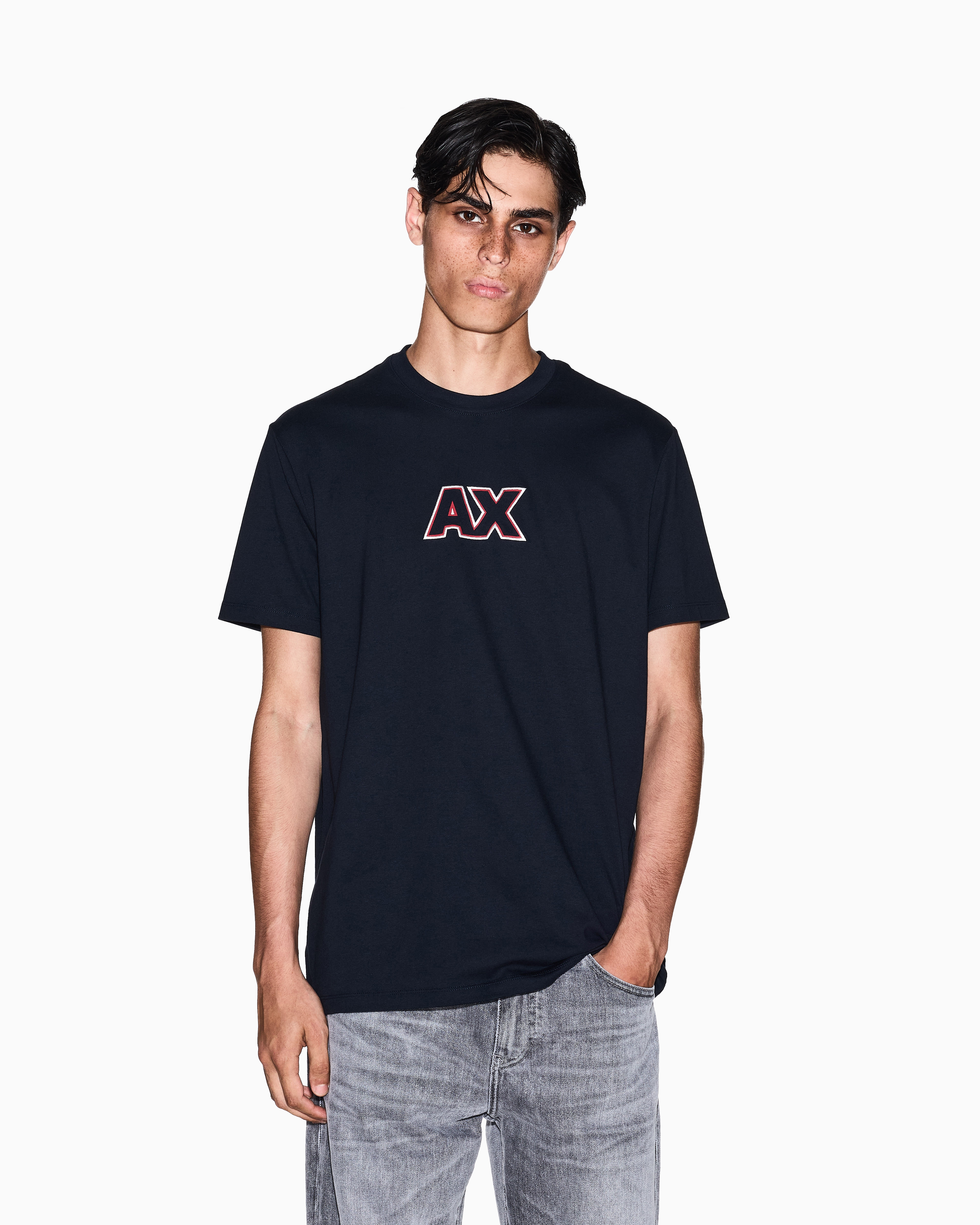 フロックロゴ 半袖クルーネックTシャツ | Armani Exchange