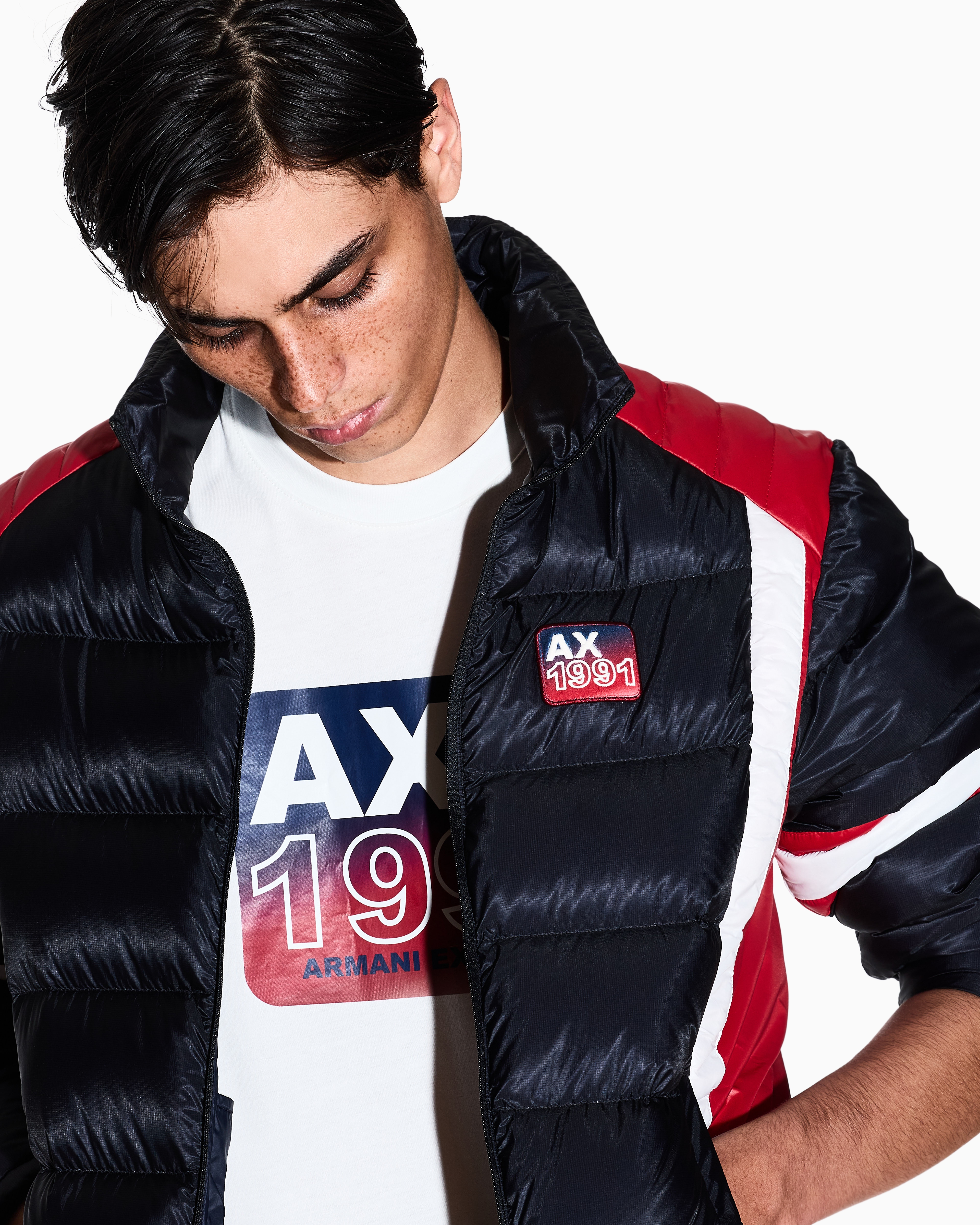 Armani Exchange - Regular fit t-shirt with gradient print, Man, White, Size: