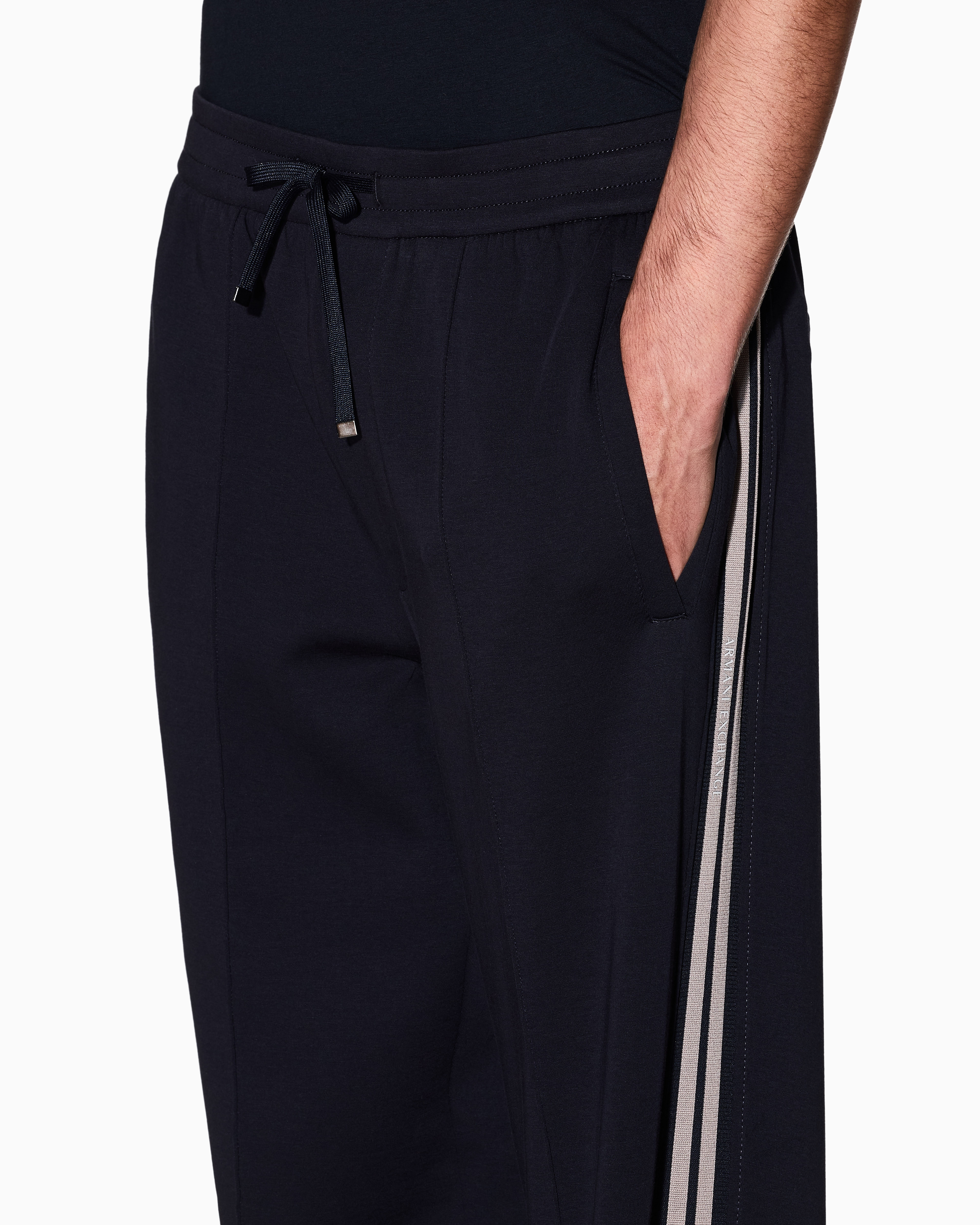 Armani Exchange - Trousers with contrasting stripes, Man, Navy Blue, Size: