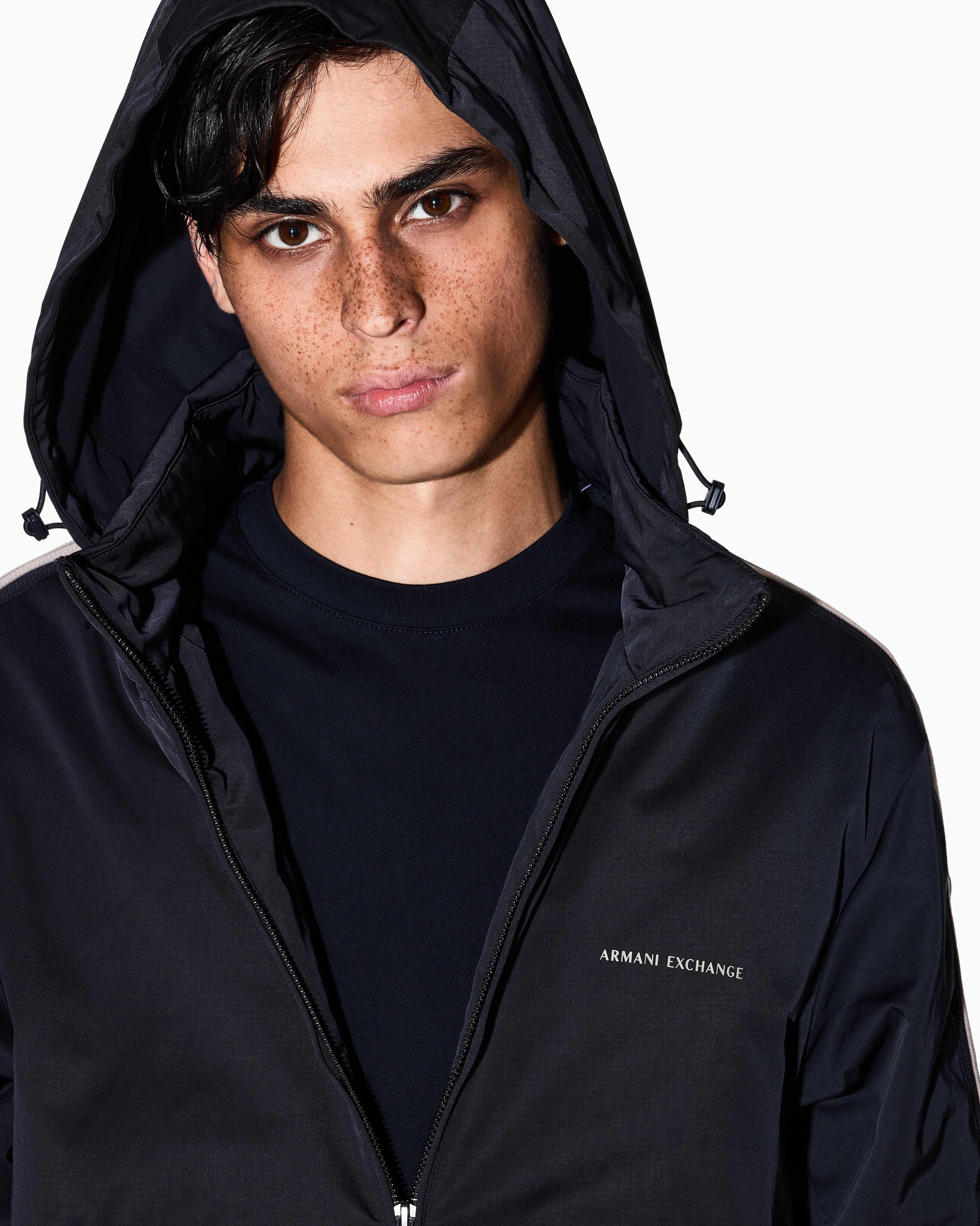 Full zip jacket with contrasting bands
