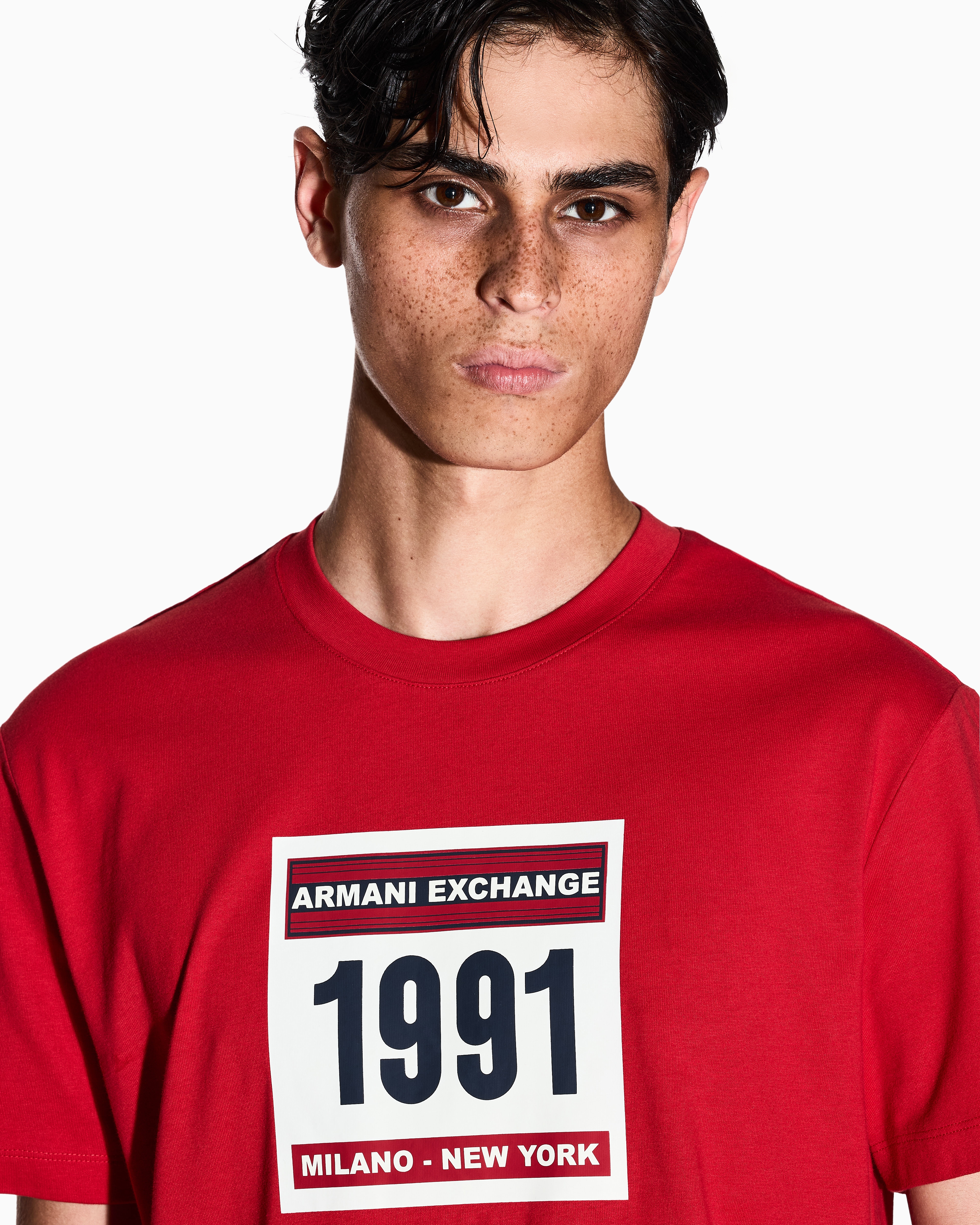 Armani Exchange - Regular fit T-shirt 1991, Man, Red, Size: