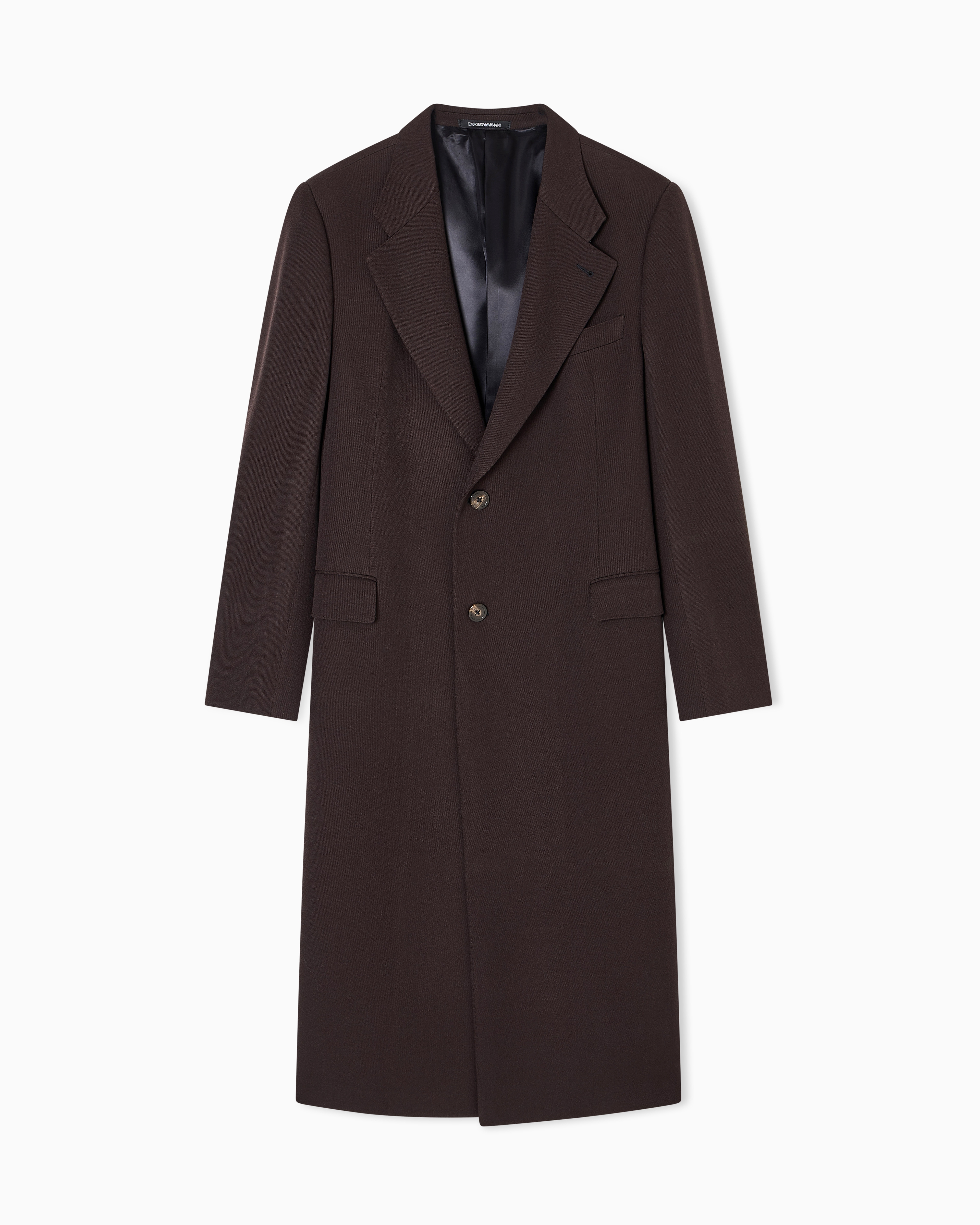 だ*ゅ様 赤字【定価20万】漆黒ARMANI COLLEZIONIウールロングコ Giorgio Armani - Wool blend double-breasted coat black - The