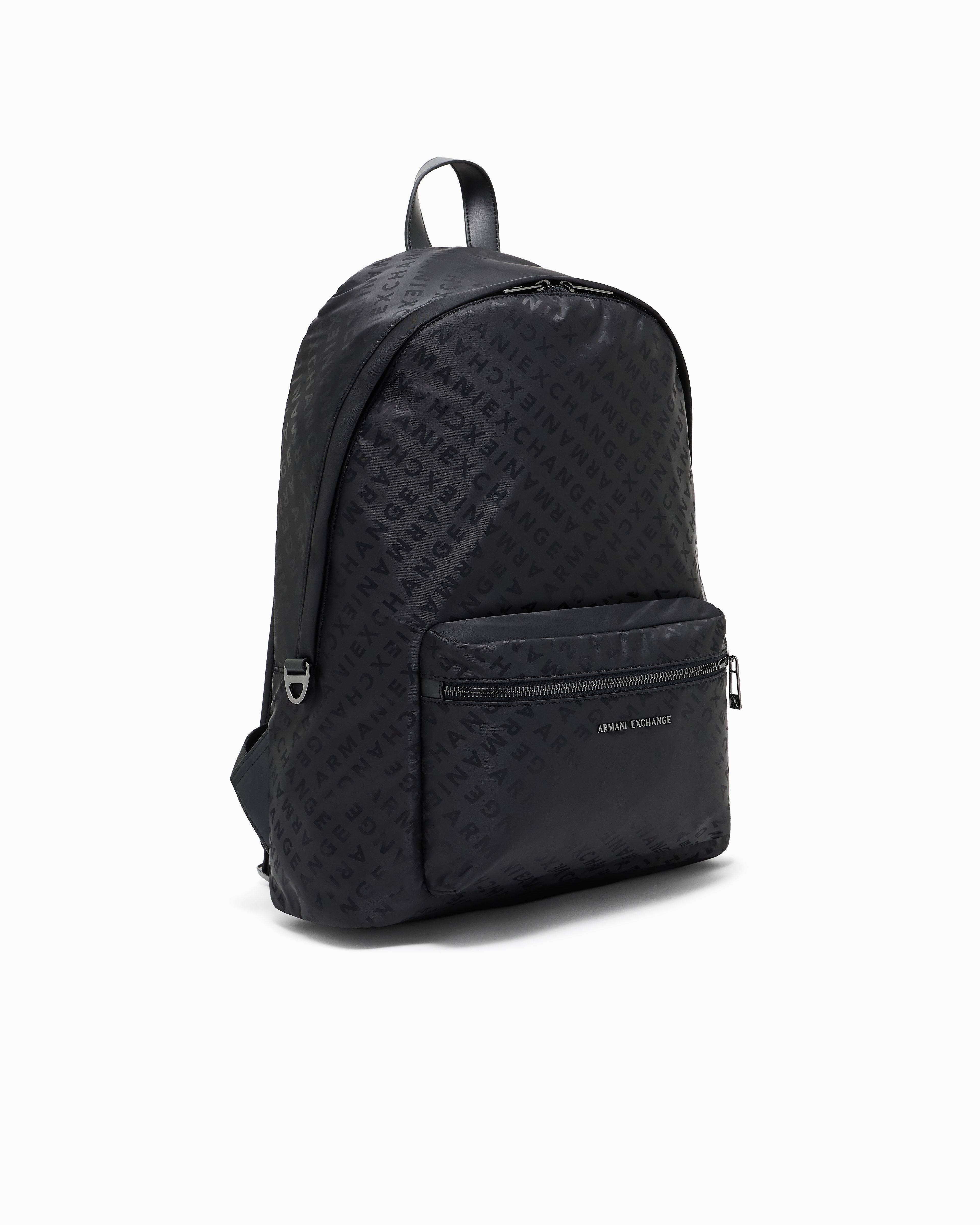 Armani Exchange - All-Over Logo Backpack, Man, Black, Size: TU