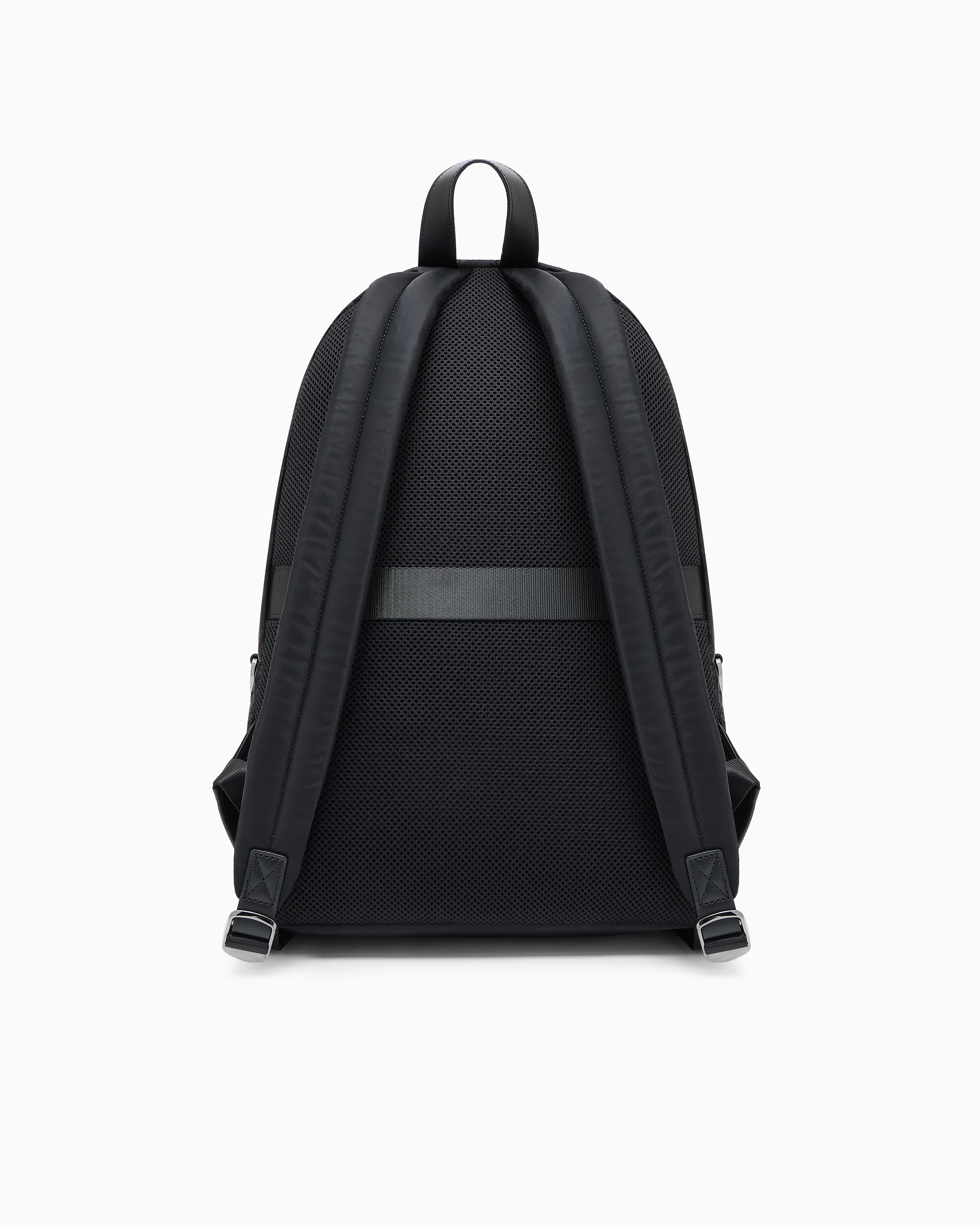 Armani Exchange - All-Over Logo Backpack, Man, Black, Size: TU