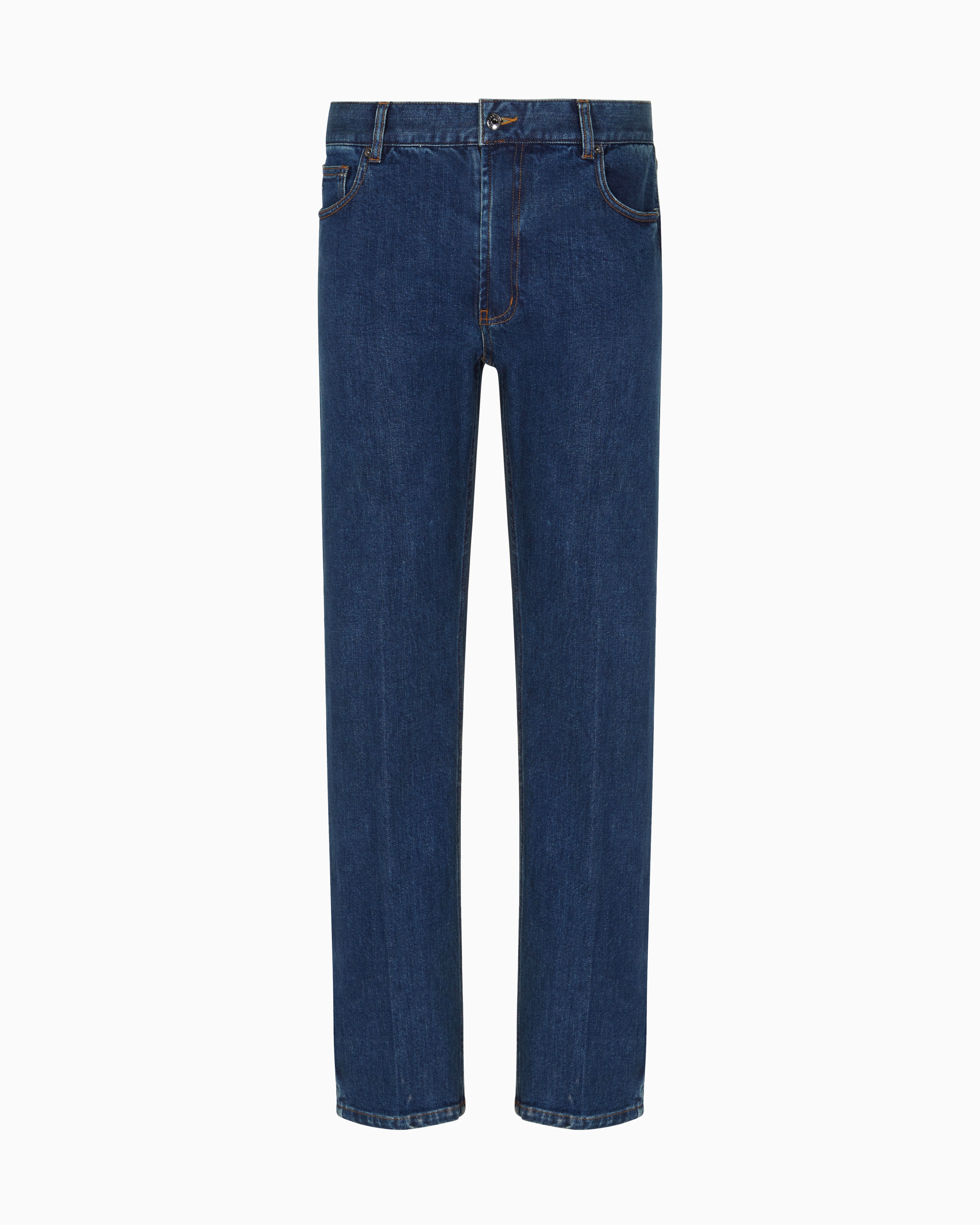 Emporio Armani Jeans J76 Straight Fit In Denim Stretch Con Tasca Logata