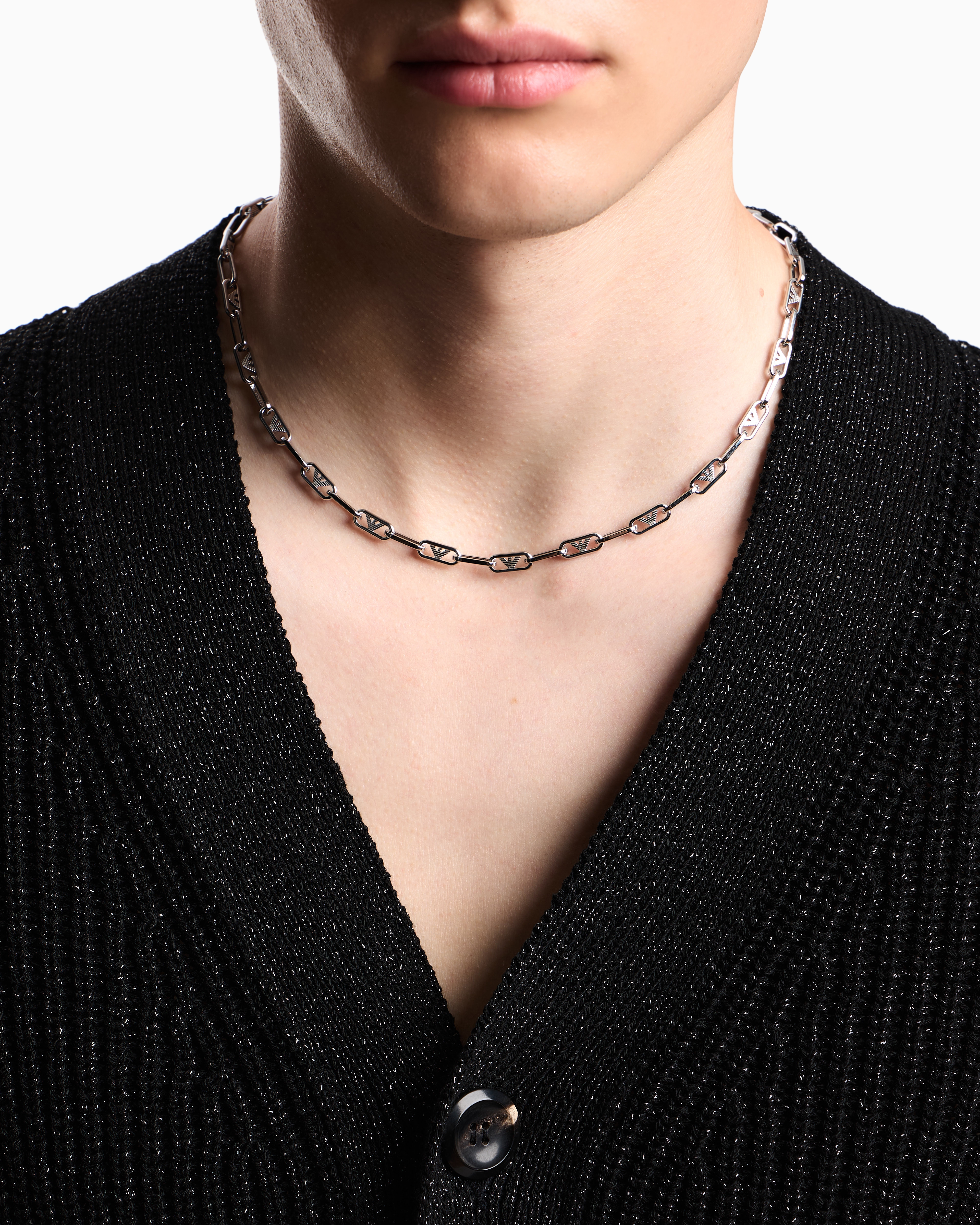 Emporio Armani -  Stainless Steel Chain Necklace, Man, Multicoloured, Size: TU