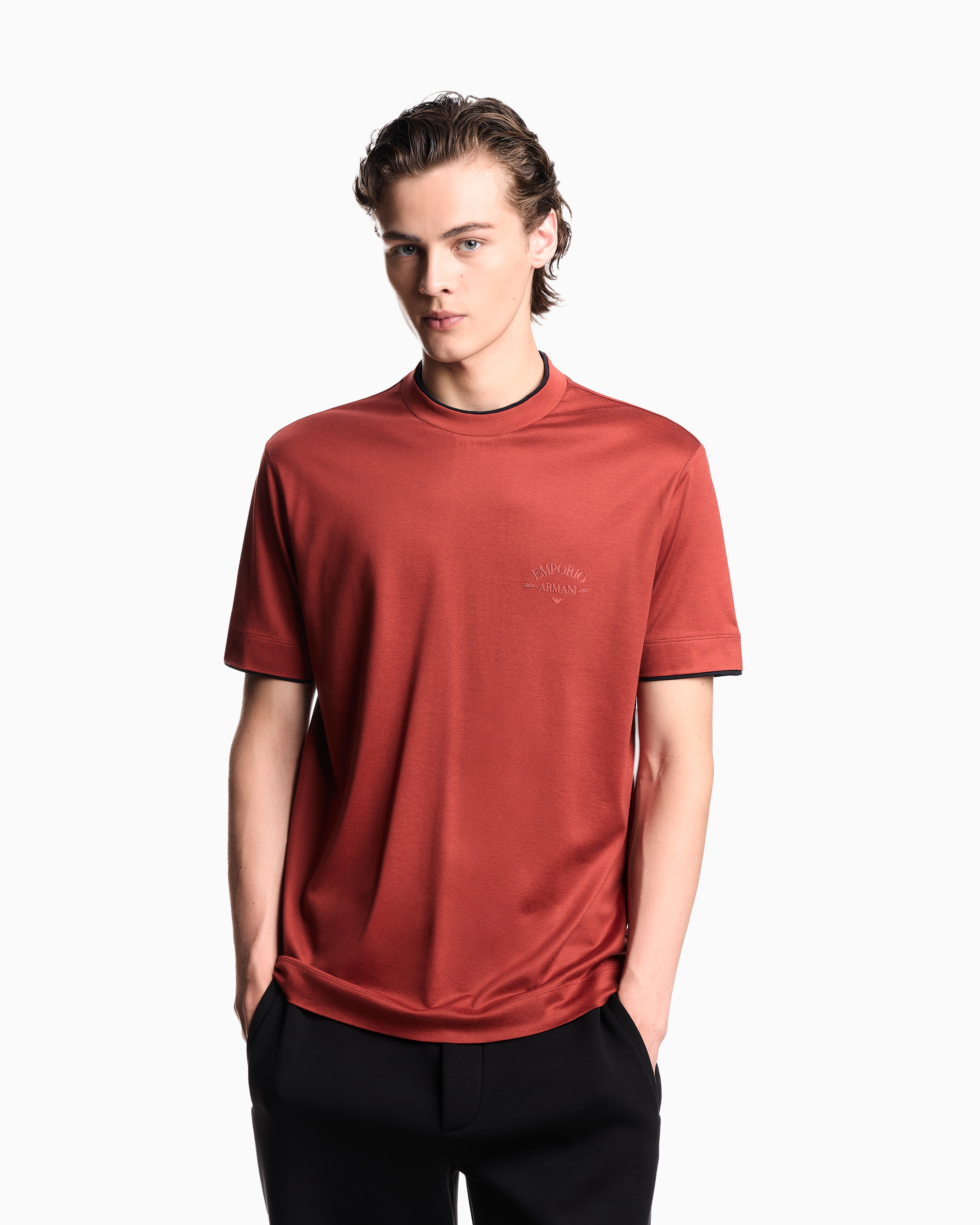 ASV Lyocell-blend jersey T-shirt with contrasting details