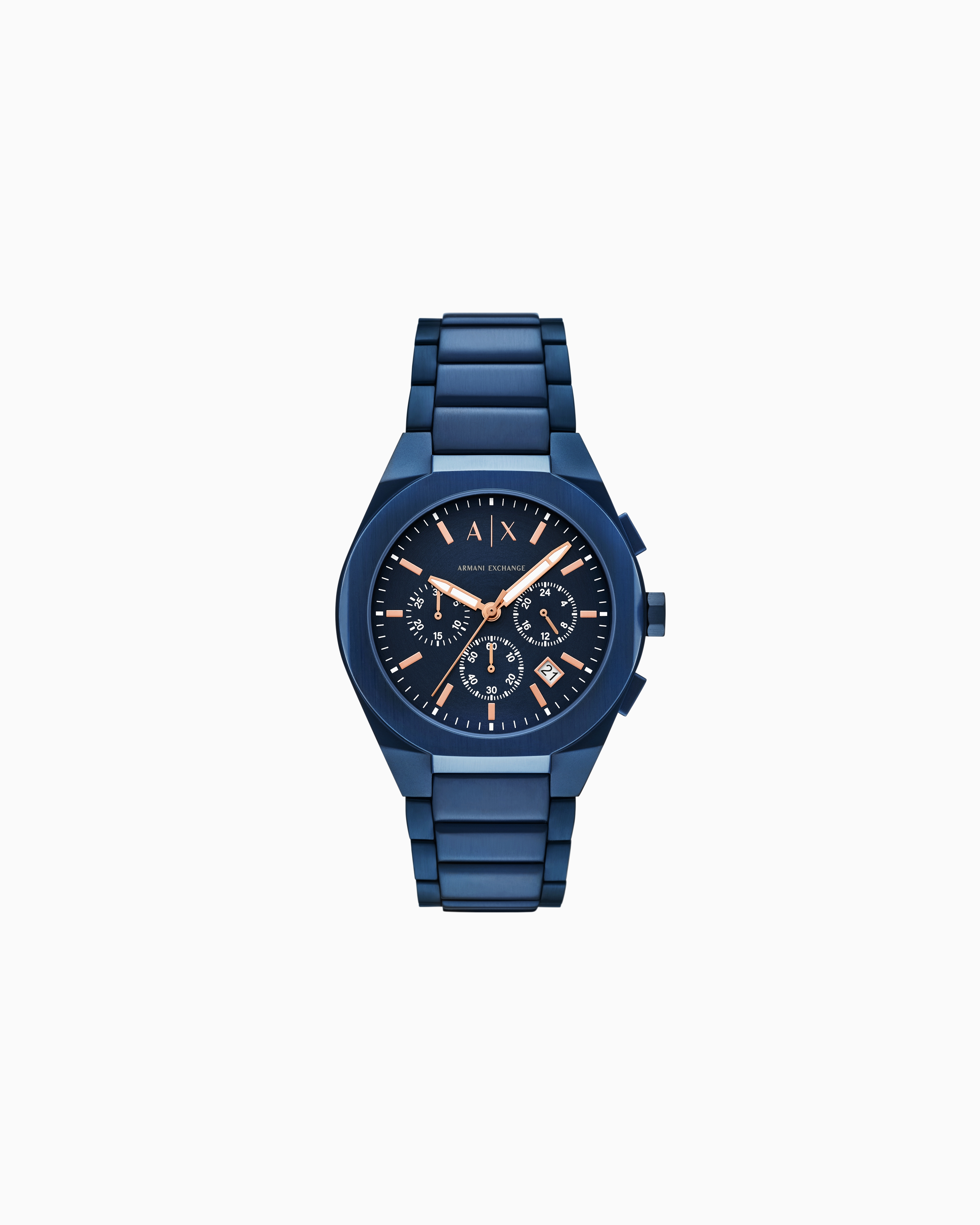 Armani Exchange -  Sync Chronograph Blue Stainless Steel Watch, Man, Multicoloured, Size: TU