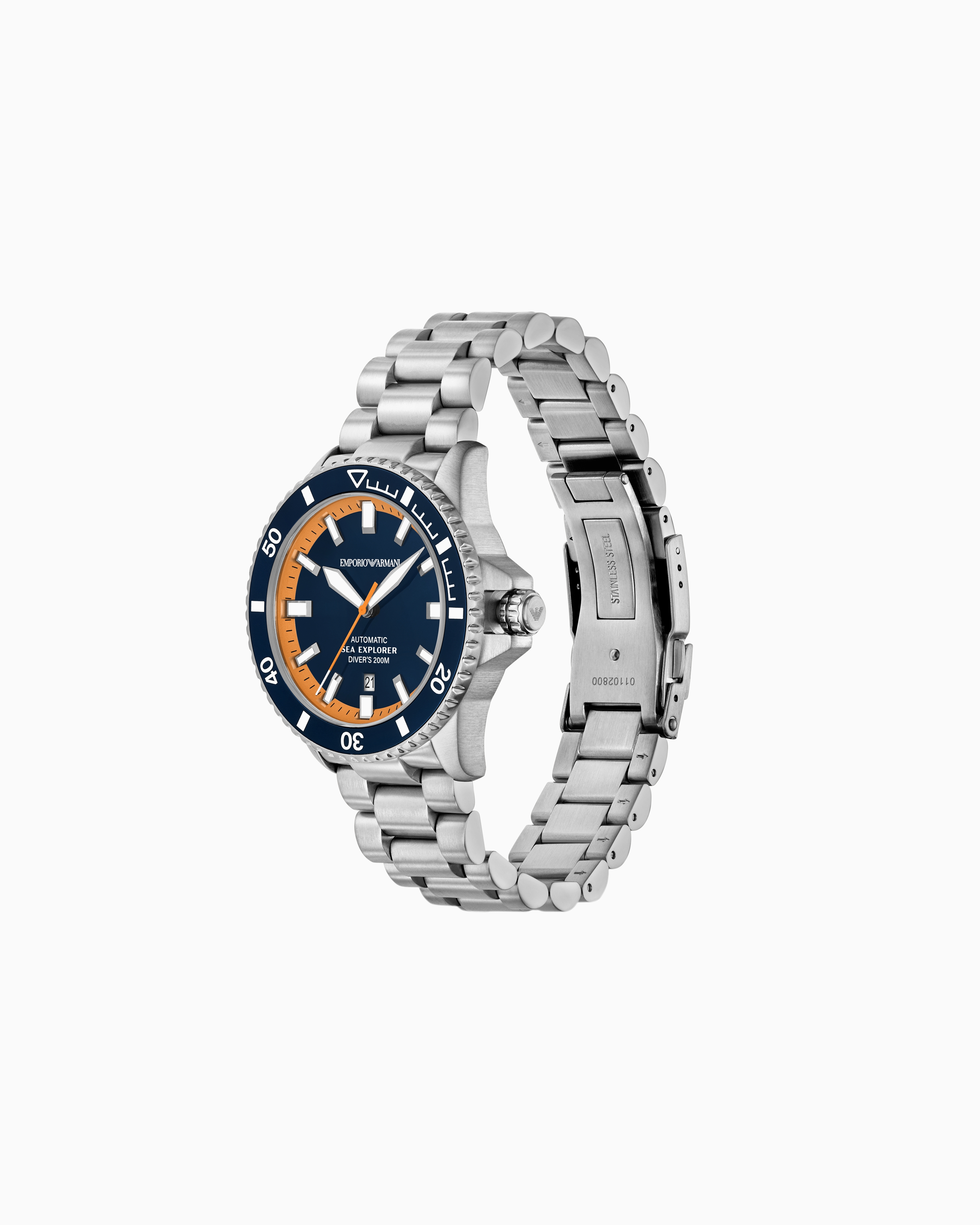 Emporio Armani - Sea Explorer Automatic Stainless Steel Watch, Man, Multicoloured, Size: TU