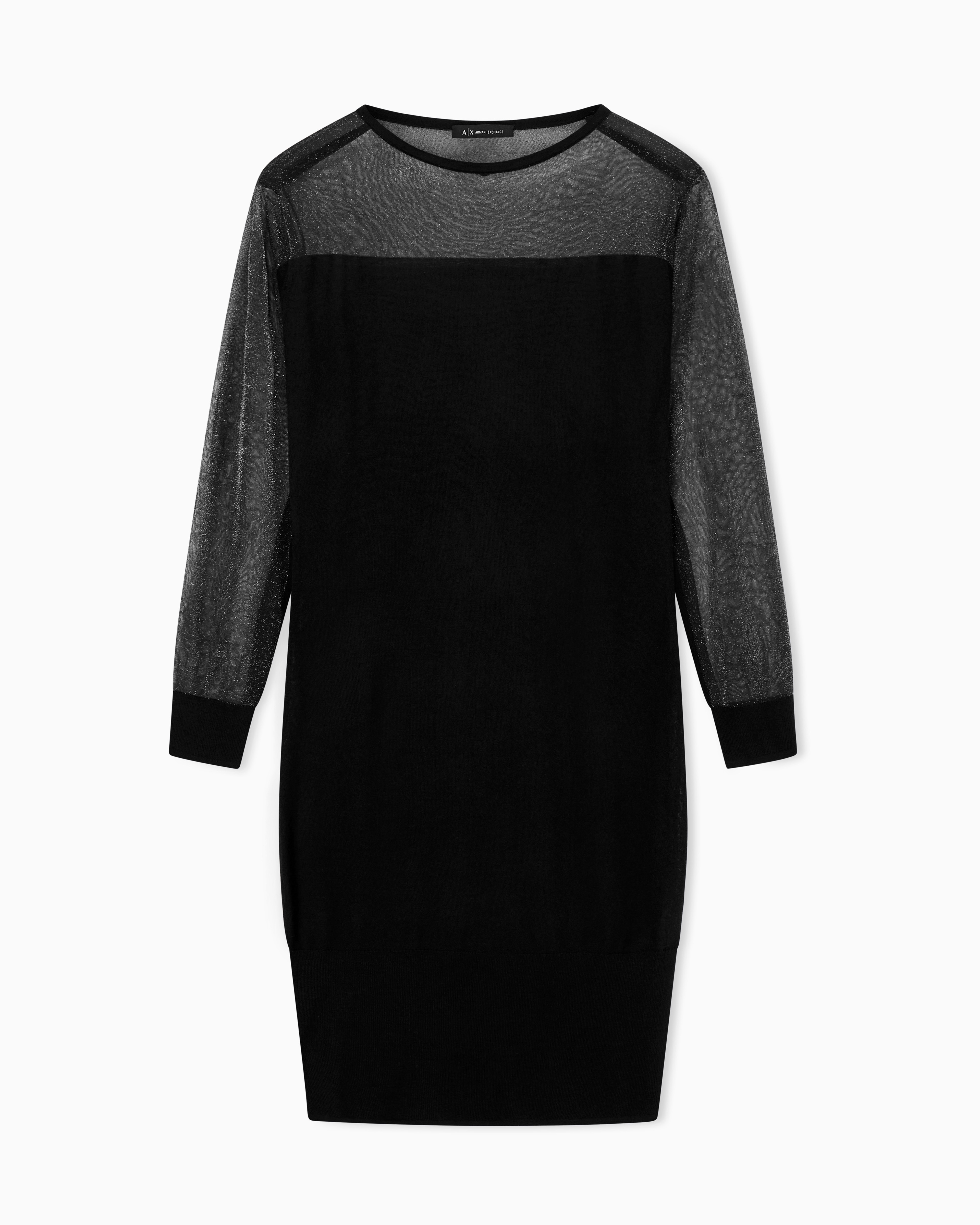 Long-sleeved tulle minidress