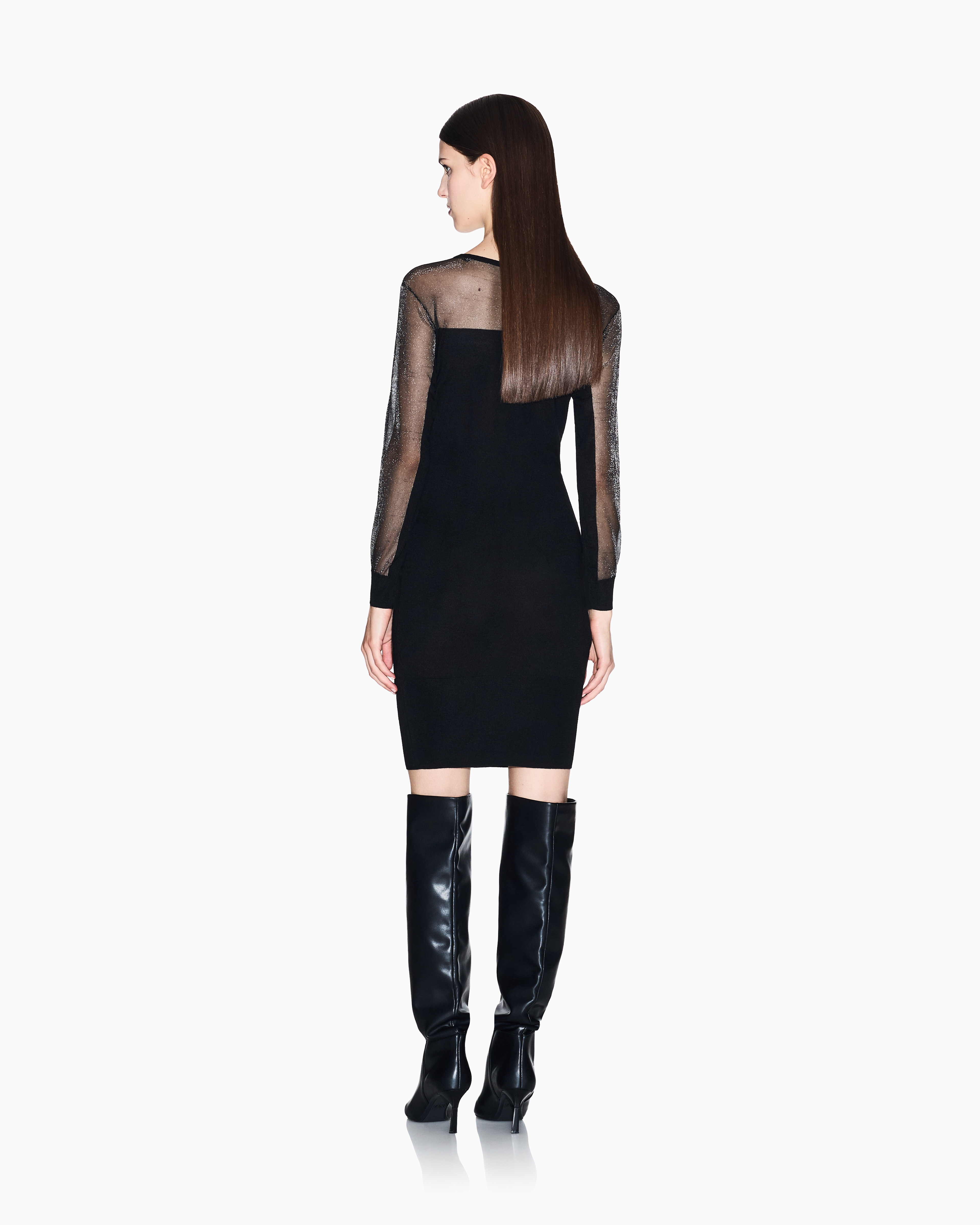 Long-sleeved tulle minidress
