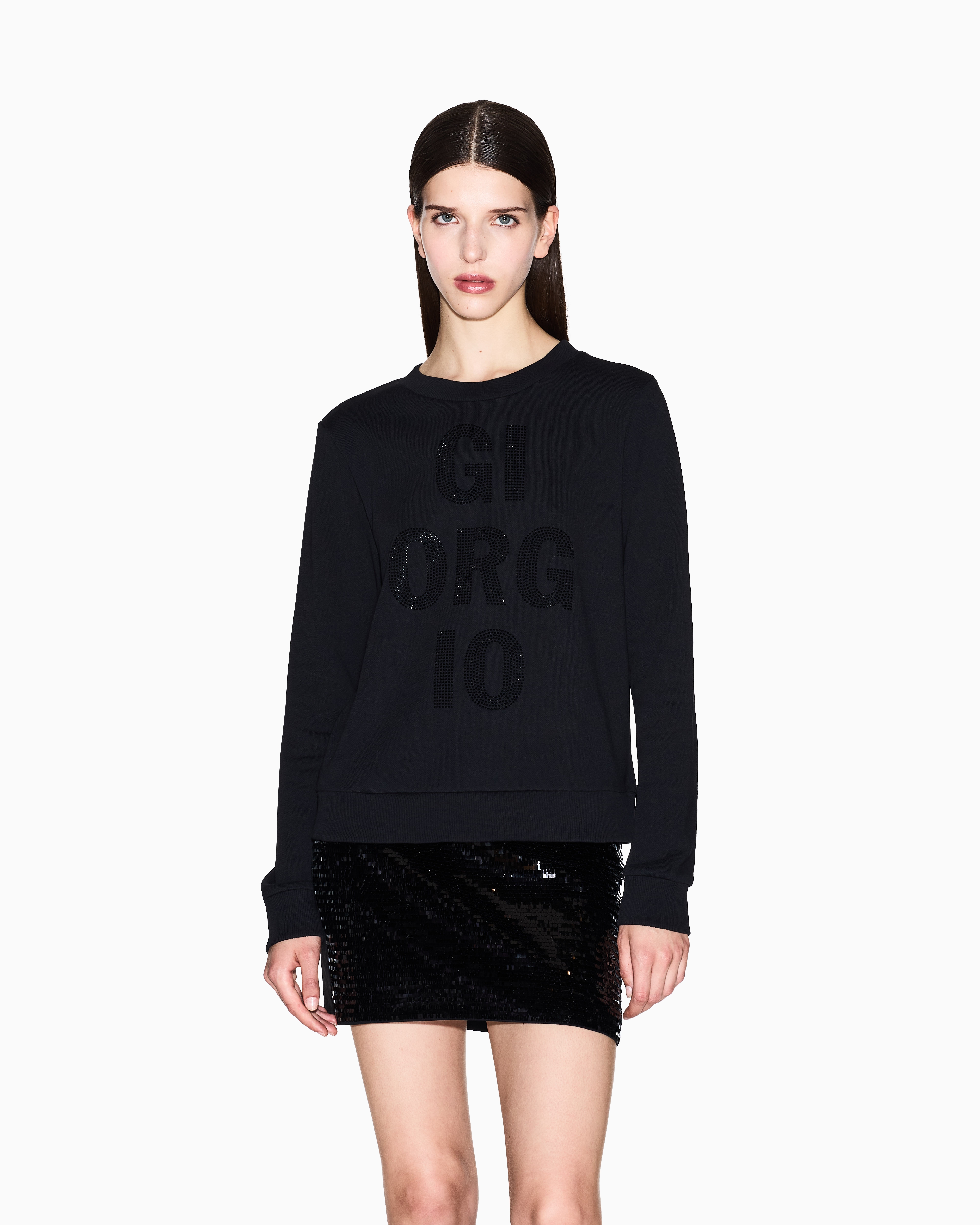 Armani Exchange - Sweatshirts without Hood, Woman, Black, Size: