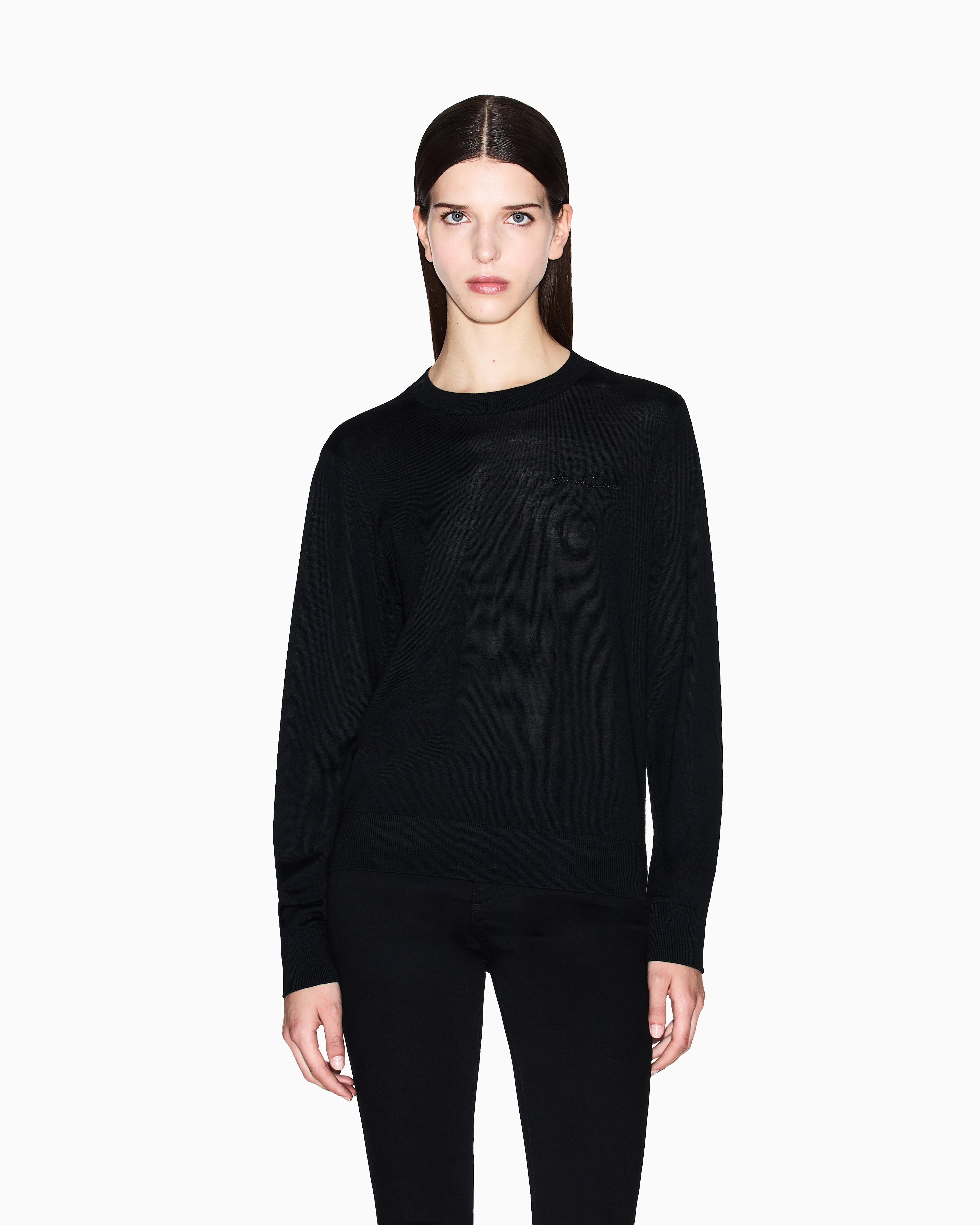 Armani Exchange - Jumpers, Woman, Black, Size: