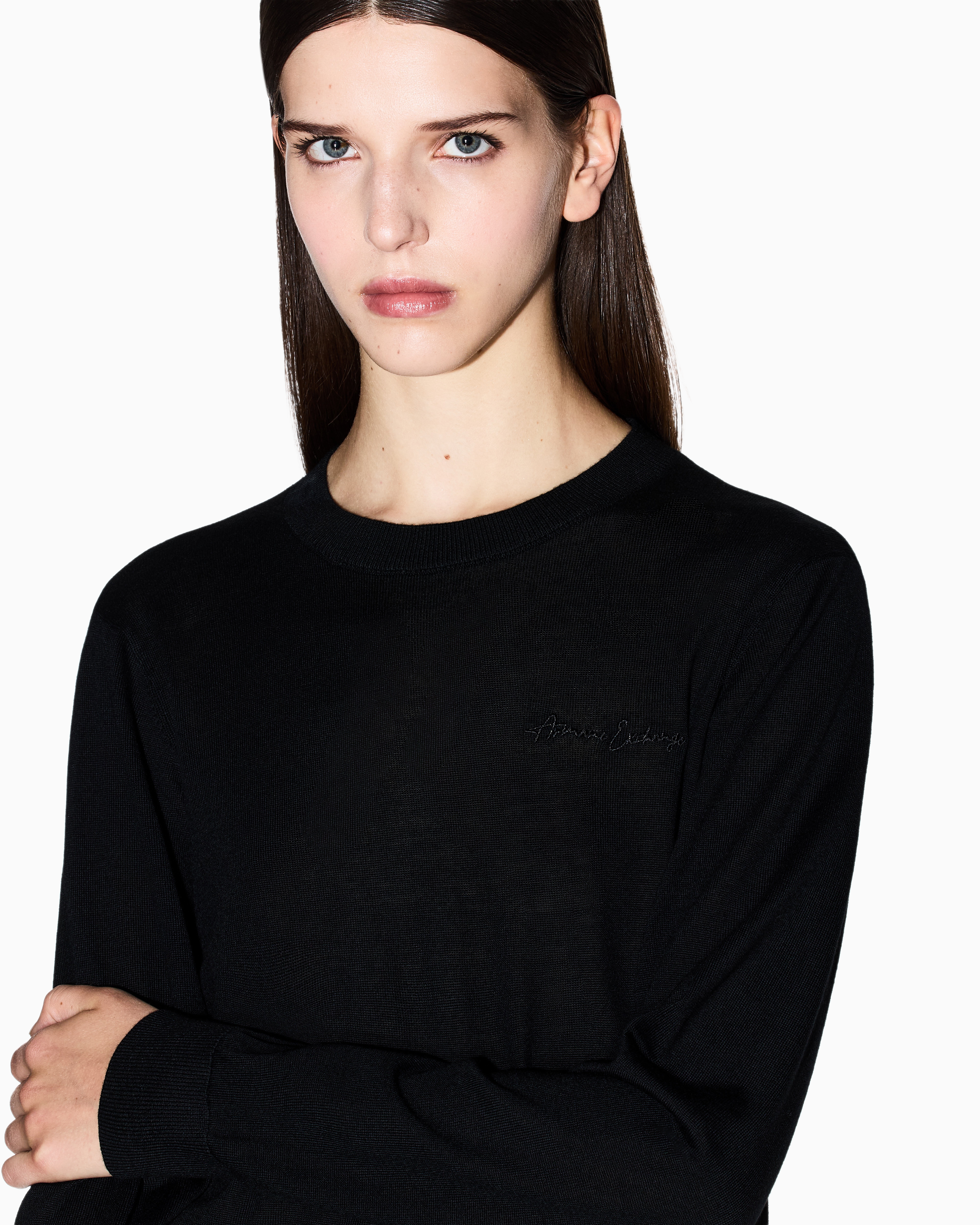 Armani Exchange - Jumpers, Woman, Black, Size: