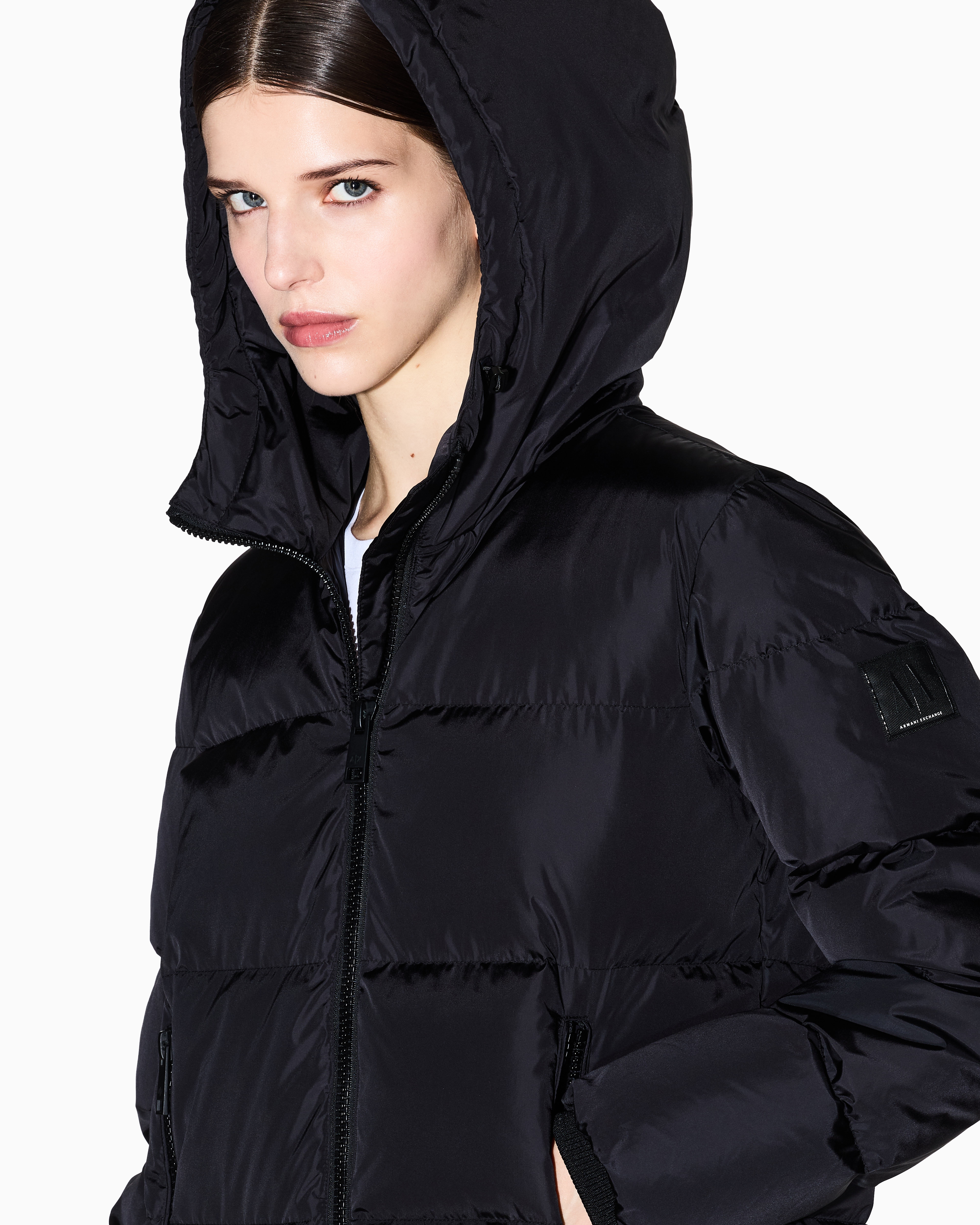 Armani Exchange - Down Jackets, Woman, Black, Size: