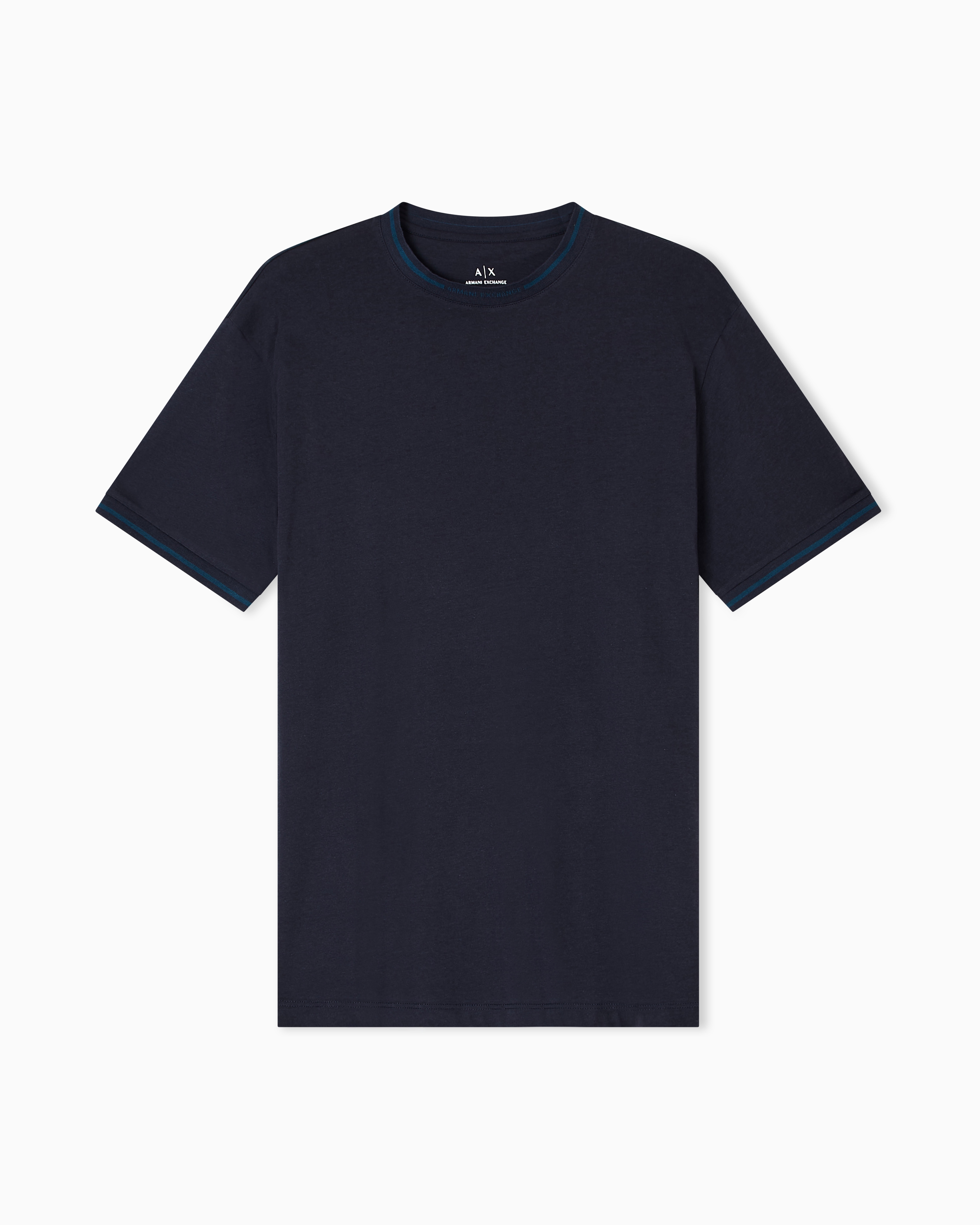 Armani Exchange - Regular fit T-shirt with contrasting piping, Man, Navy Blue, Size: