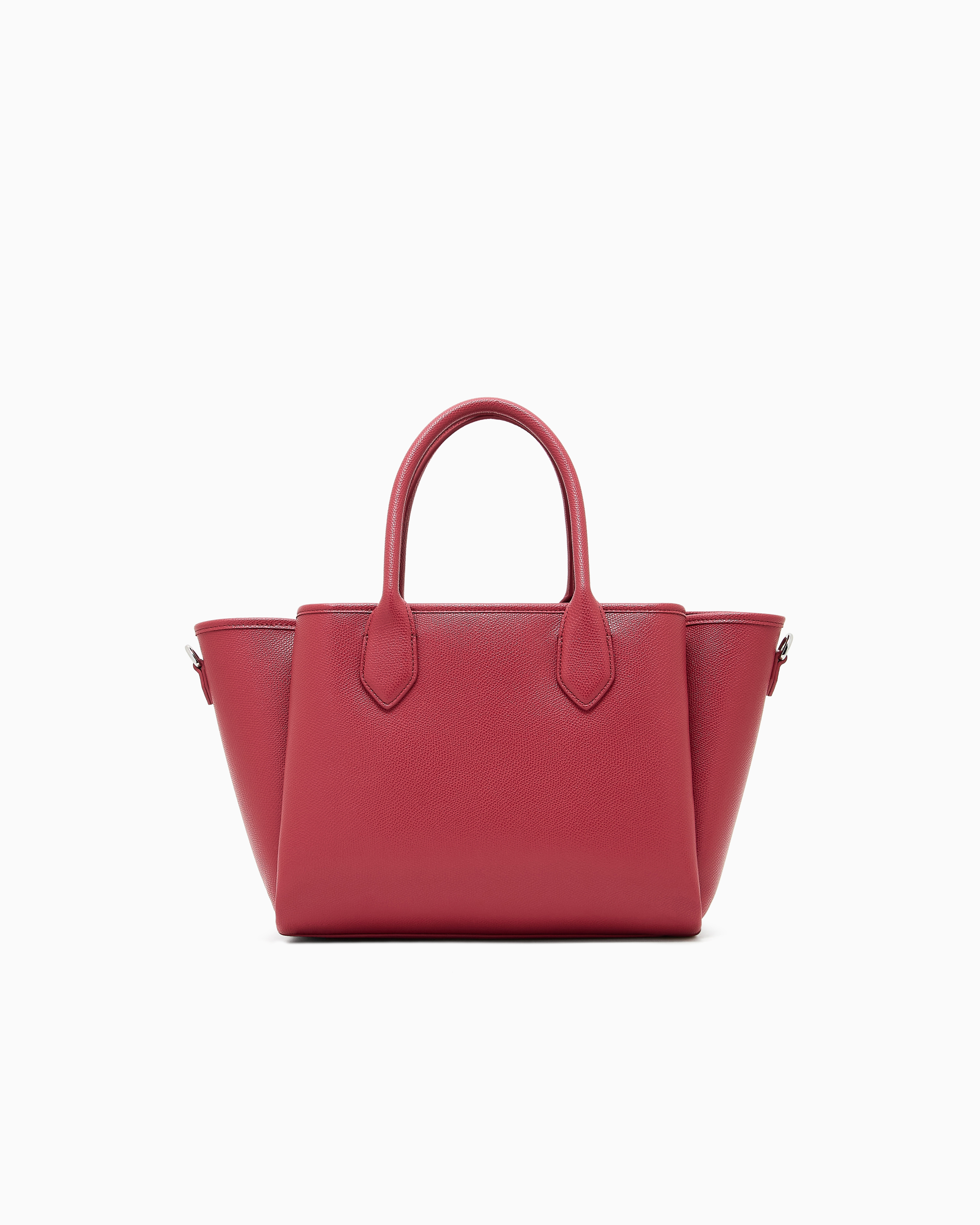 Emporio Armani - Medium shopper bag with palmellato finish, Woman, Red, Size: TU