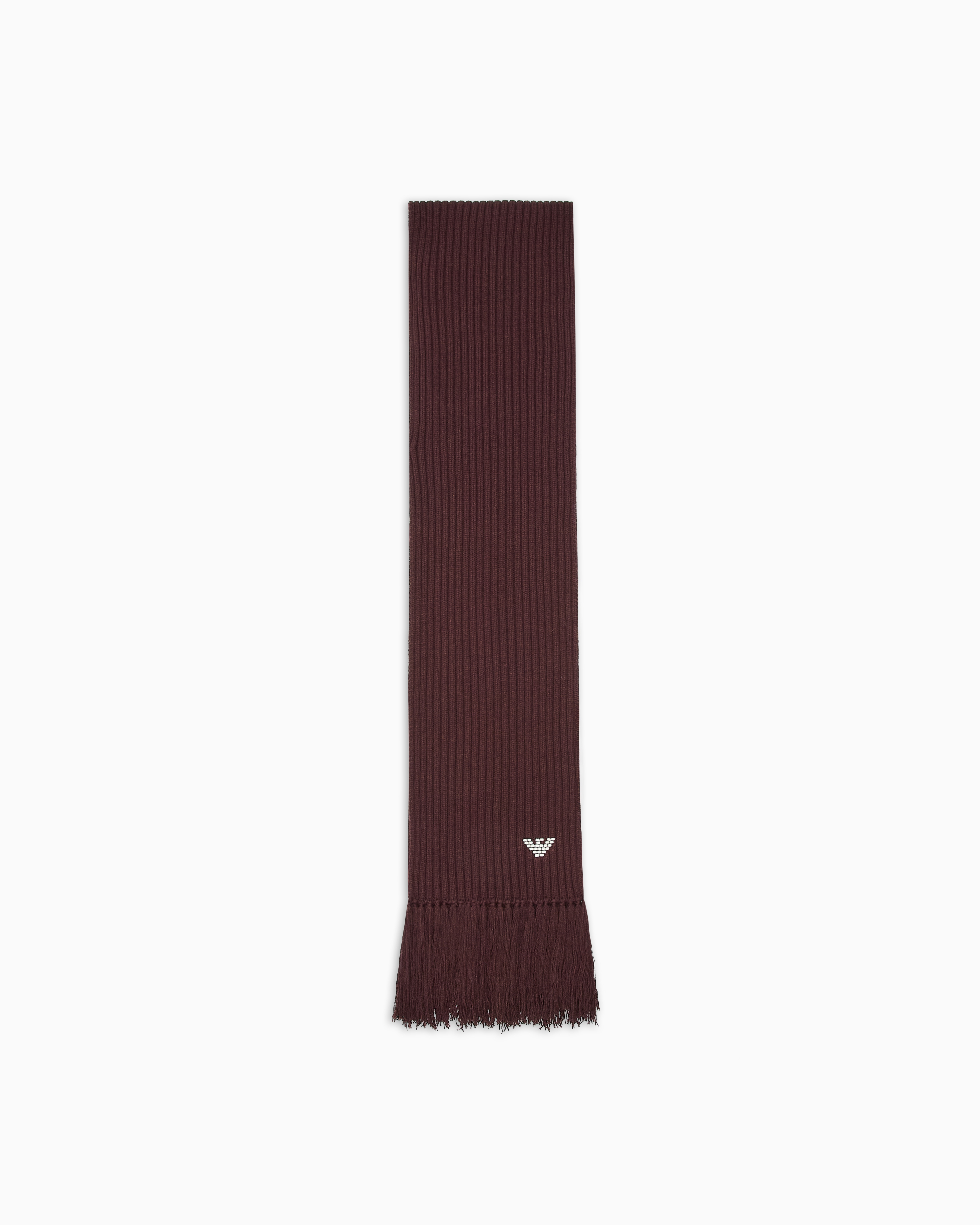 Emporio Armani - New York capsule collection ribbed wool-blend scarf, Man, Brown, Size: TU