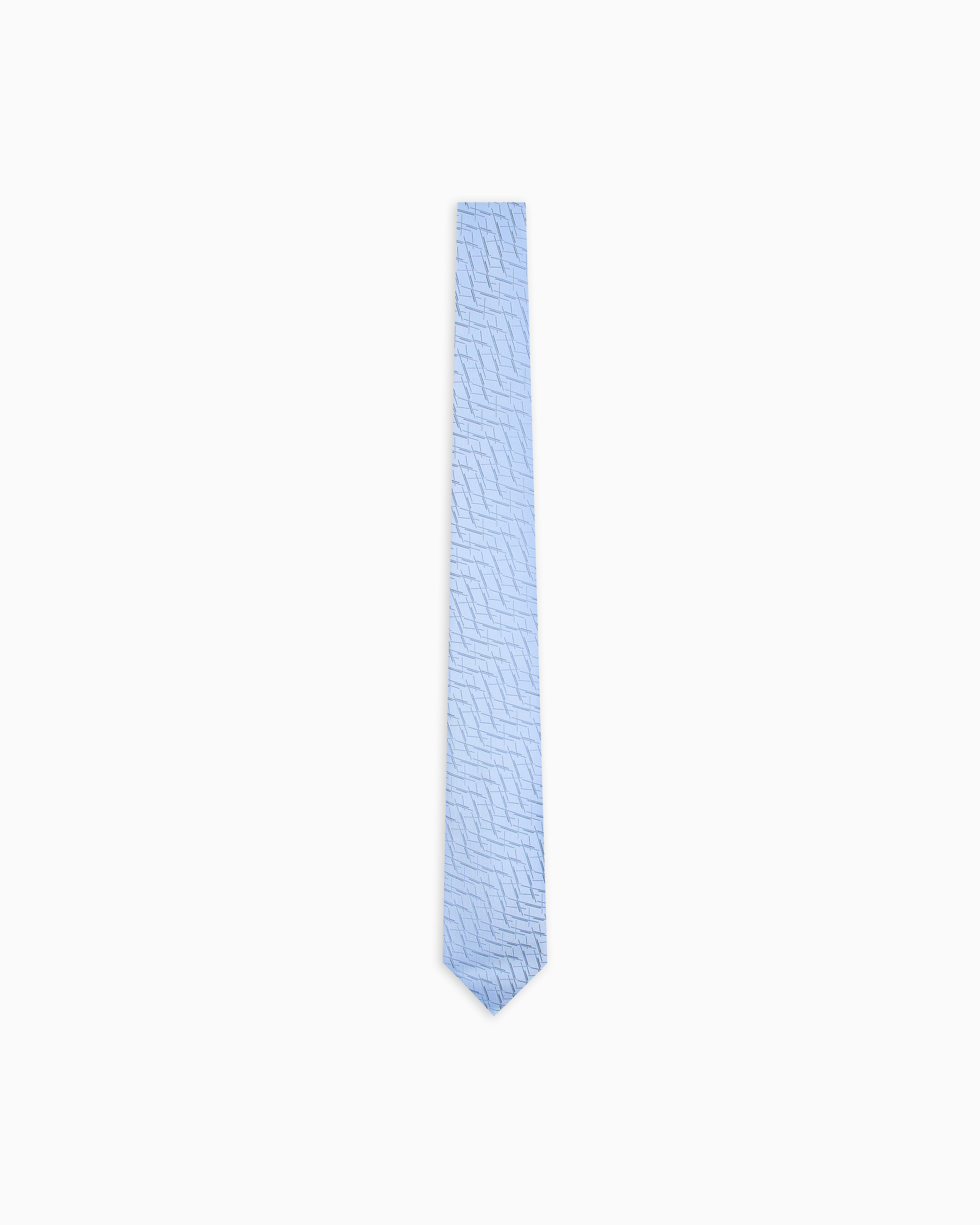 Emporio Armani - Pure silk tie with an abstract jacquard pattern, Man, Light_blue, Size: TU