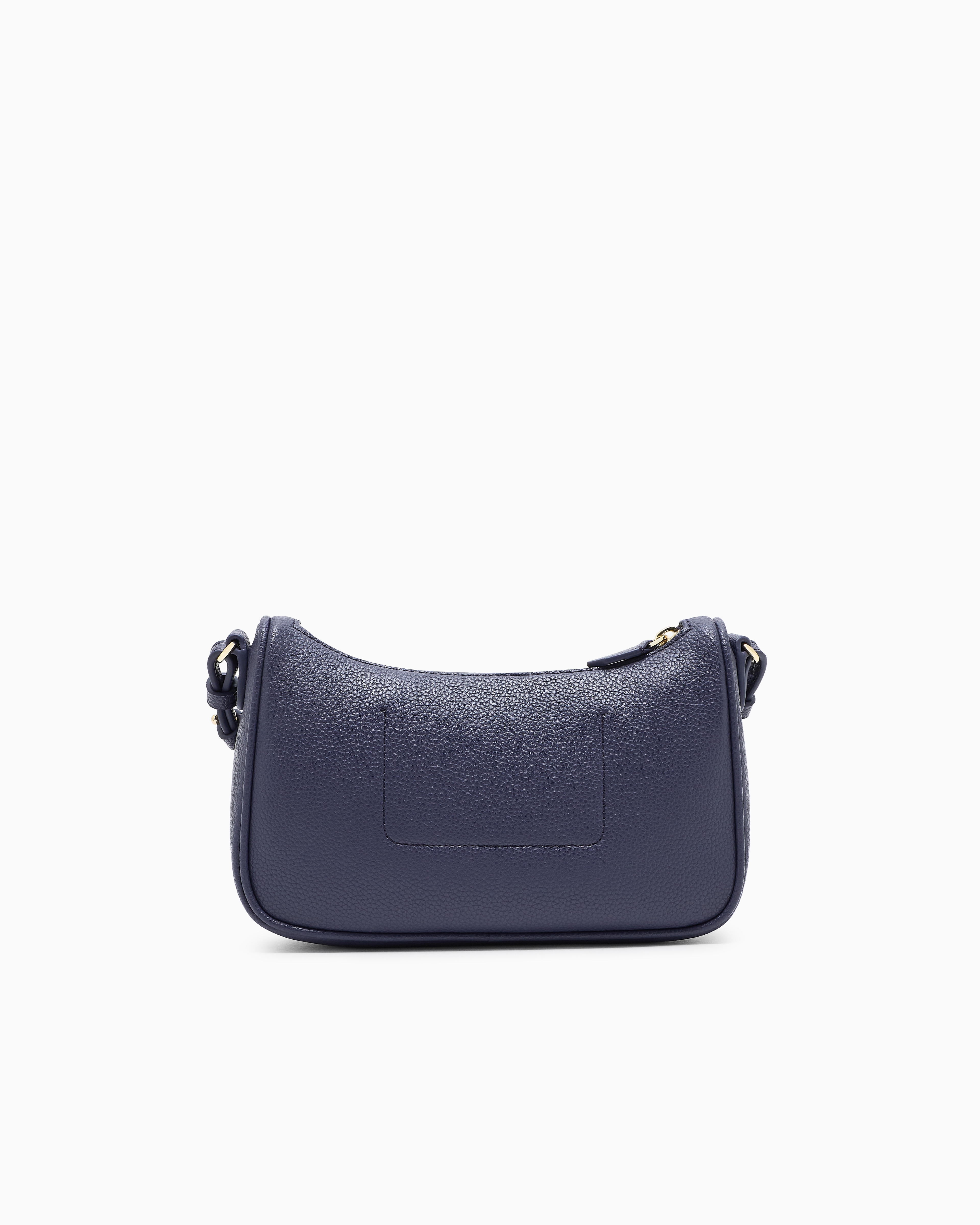 Pebbled shoulder bag with a zip closure and adjustable strap