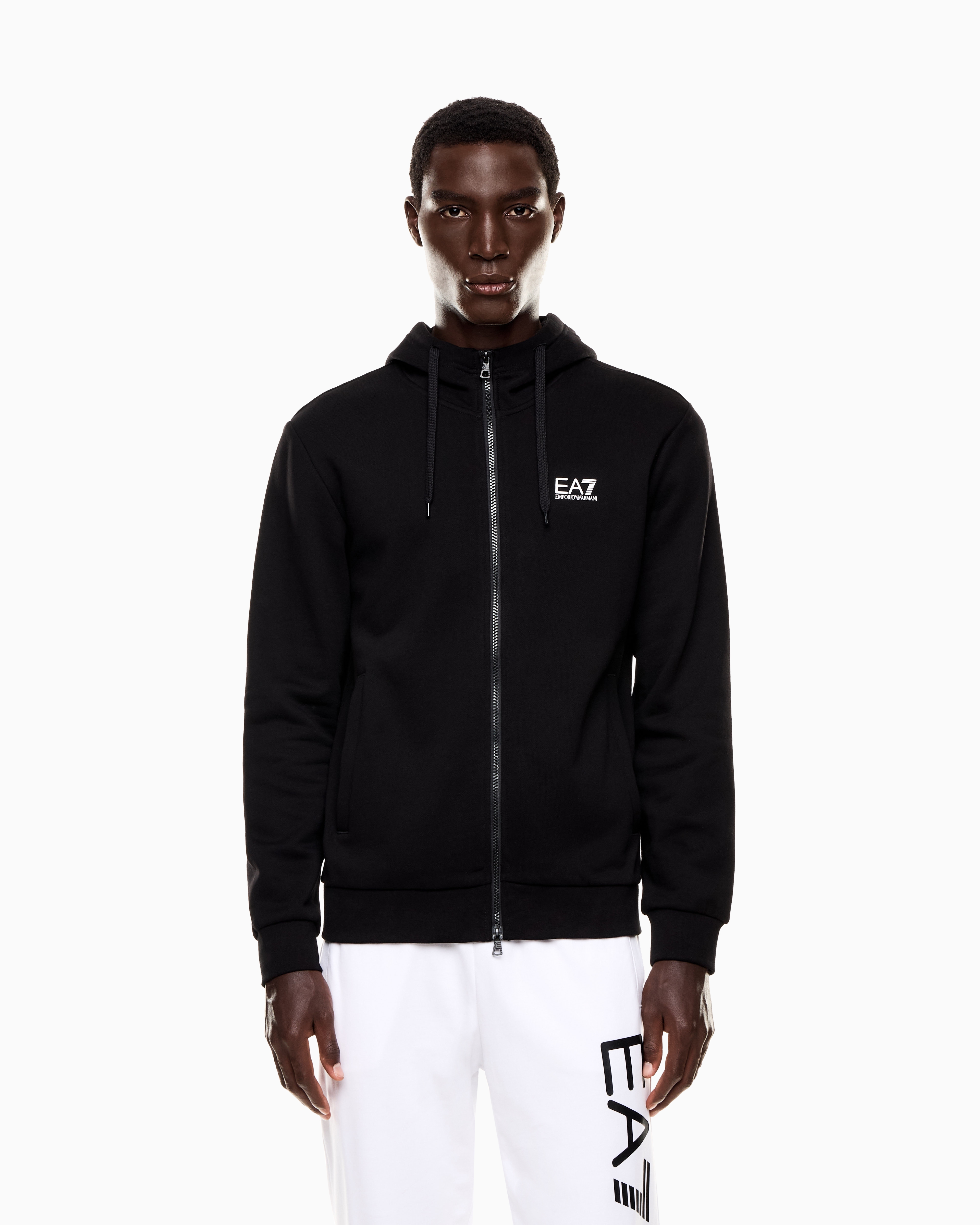 Armani Ea7 Hoodie Logo Zipped Emporio Armani Full Zip Hoodie Undefined