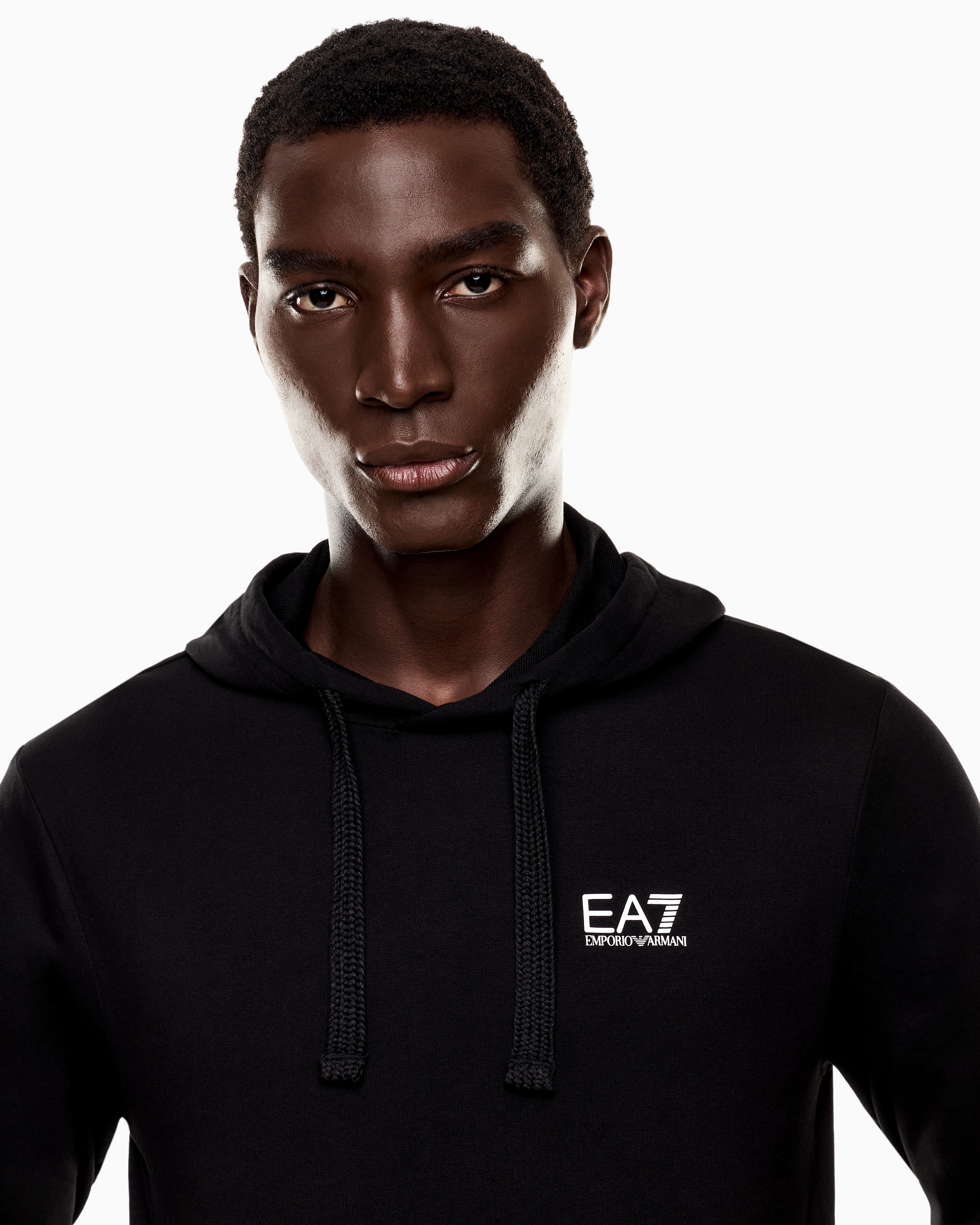 Logo Series cotton hooded, zip-up sweatshirt | EA7