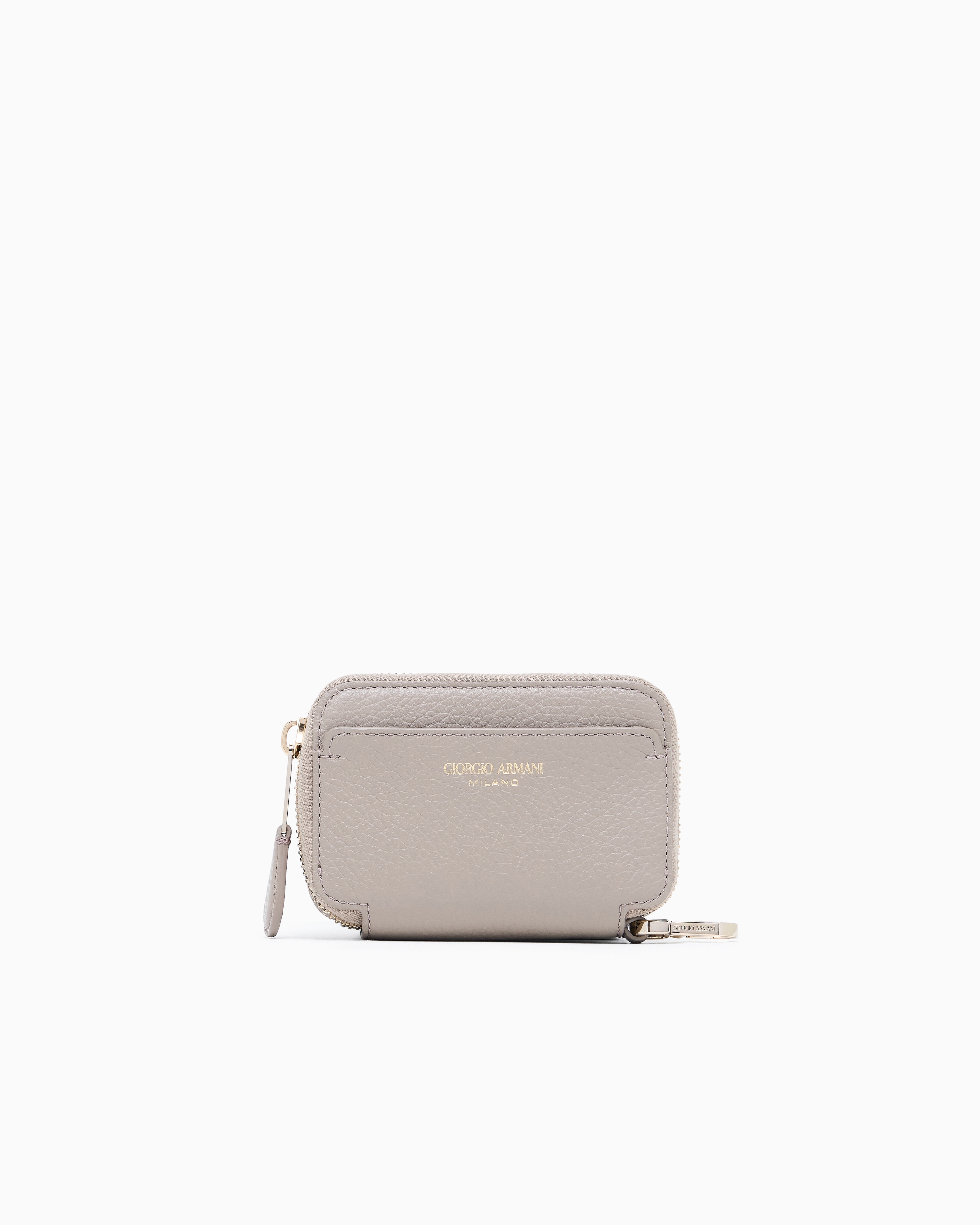 Giorgio Armani Beige Leather Mini Wraparound-Zip Wallet