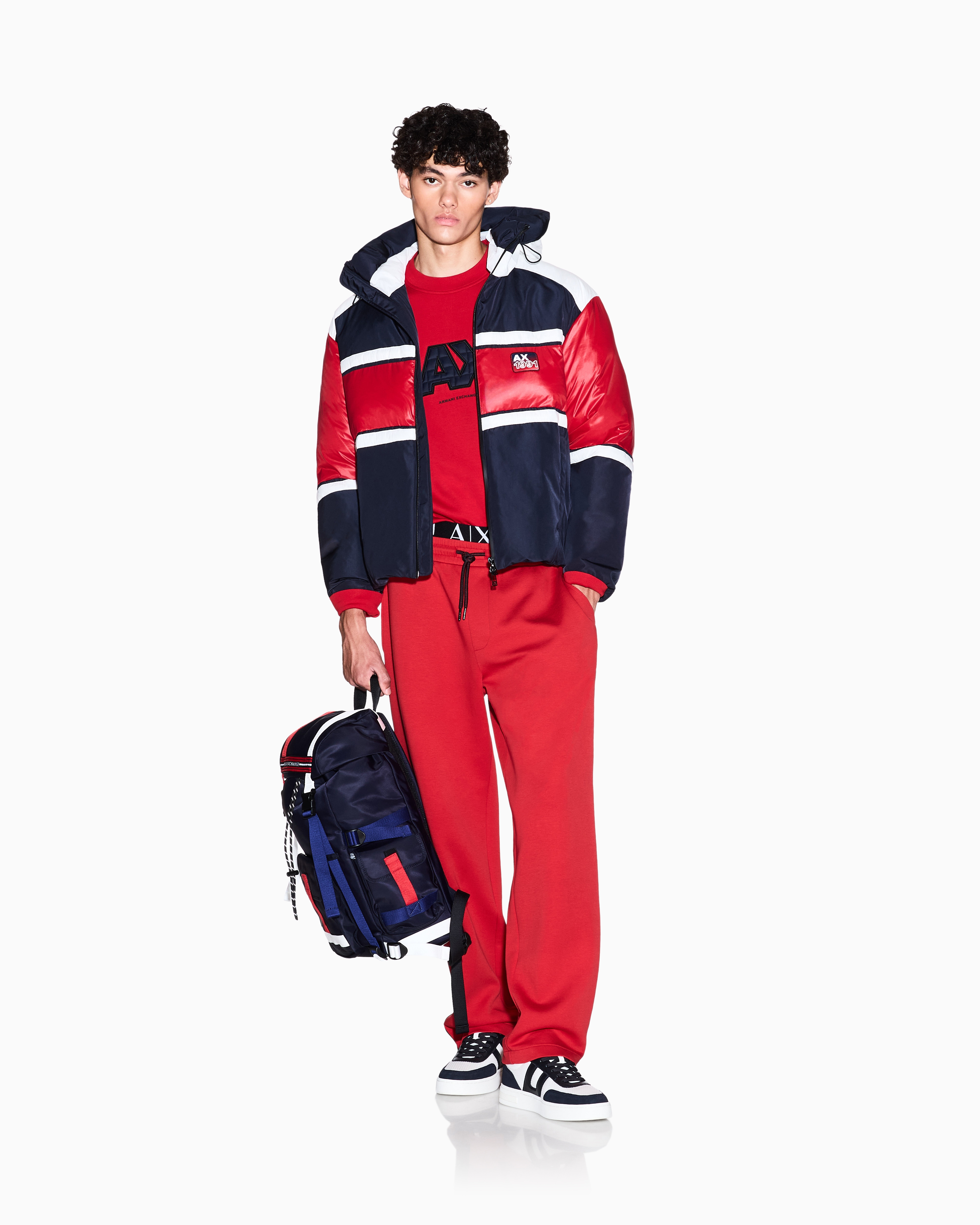Armani Exchange - Sweatshirt with maxi logo, Man, Red, Size: