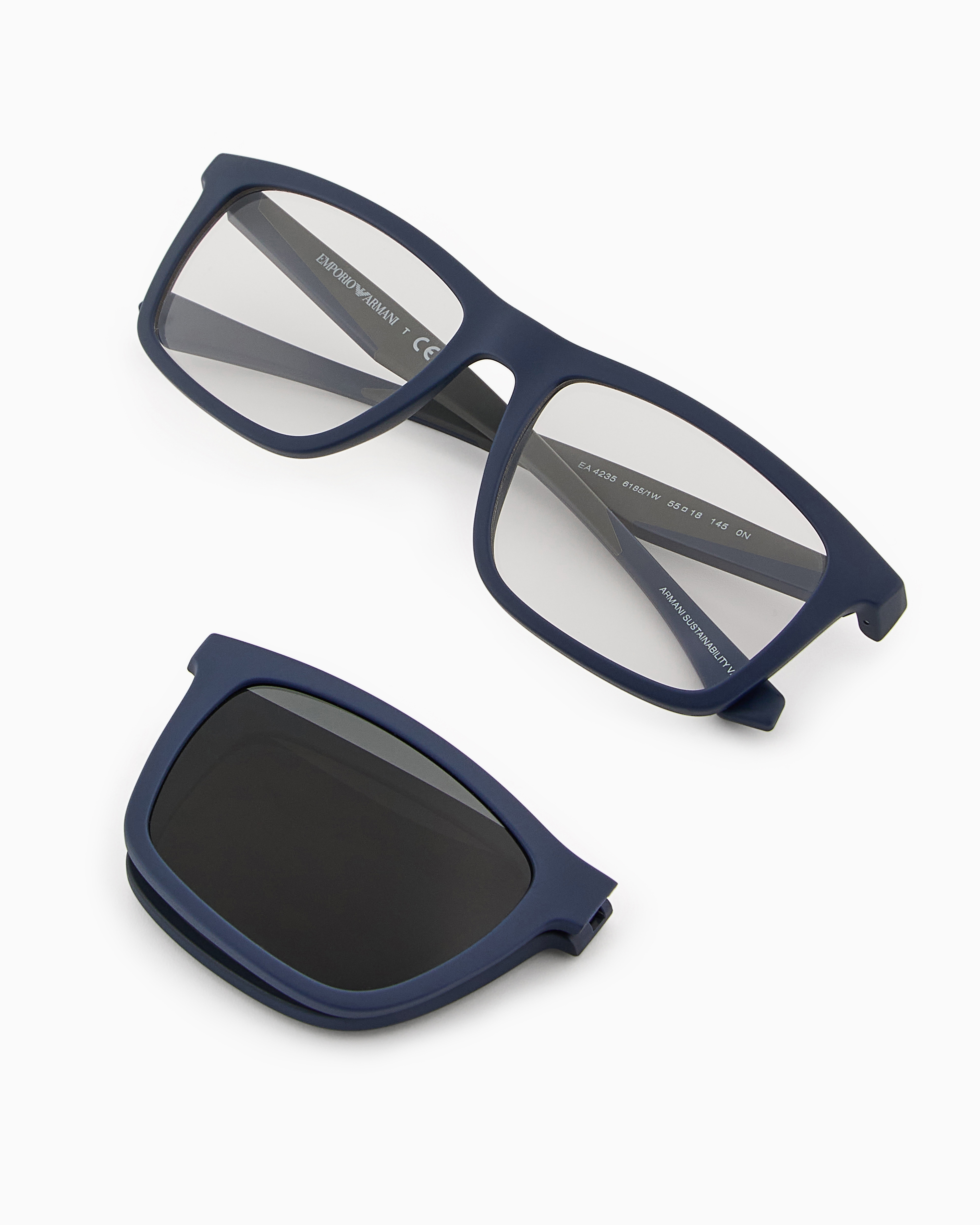 Emporio Armani - Men’s square sunglasses, Man, Blue, Size: 53L