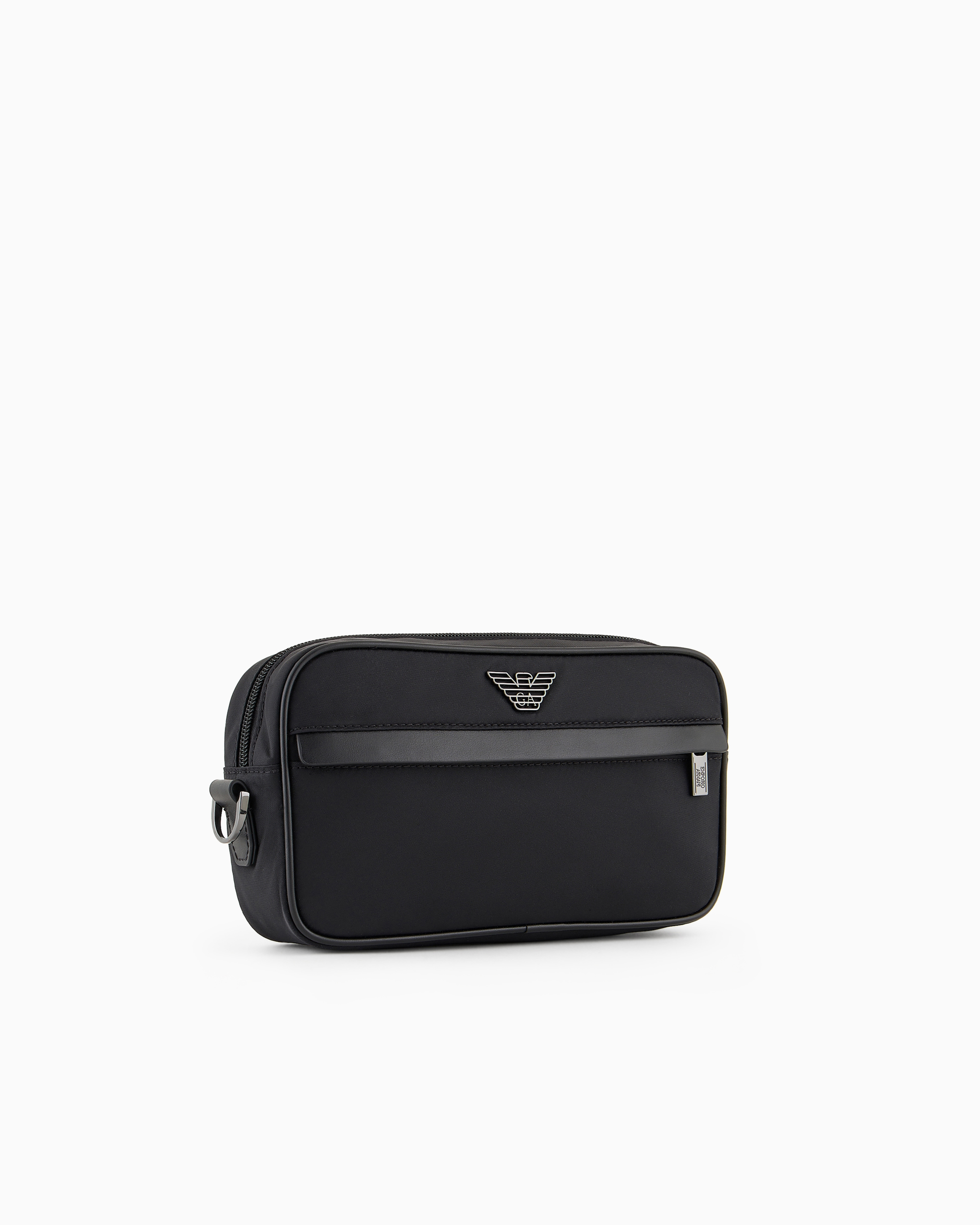 Emporio Armani - ASV recycled nylon washbag, Man, Black, Size: TU