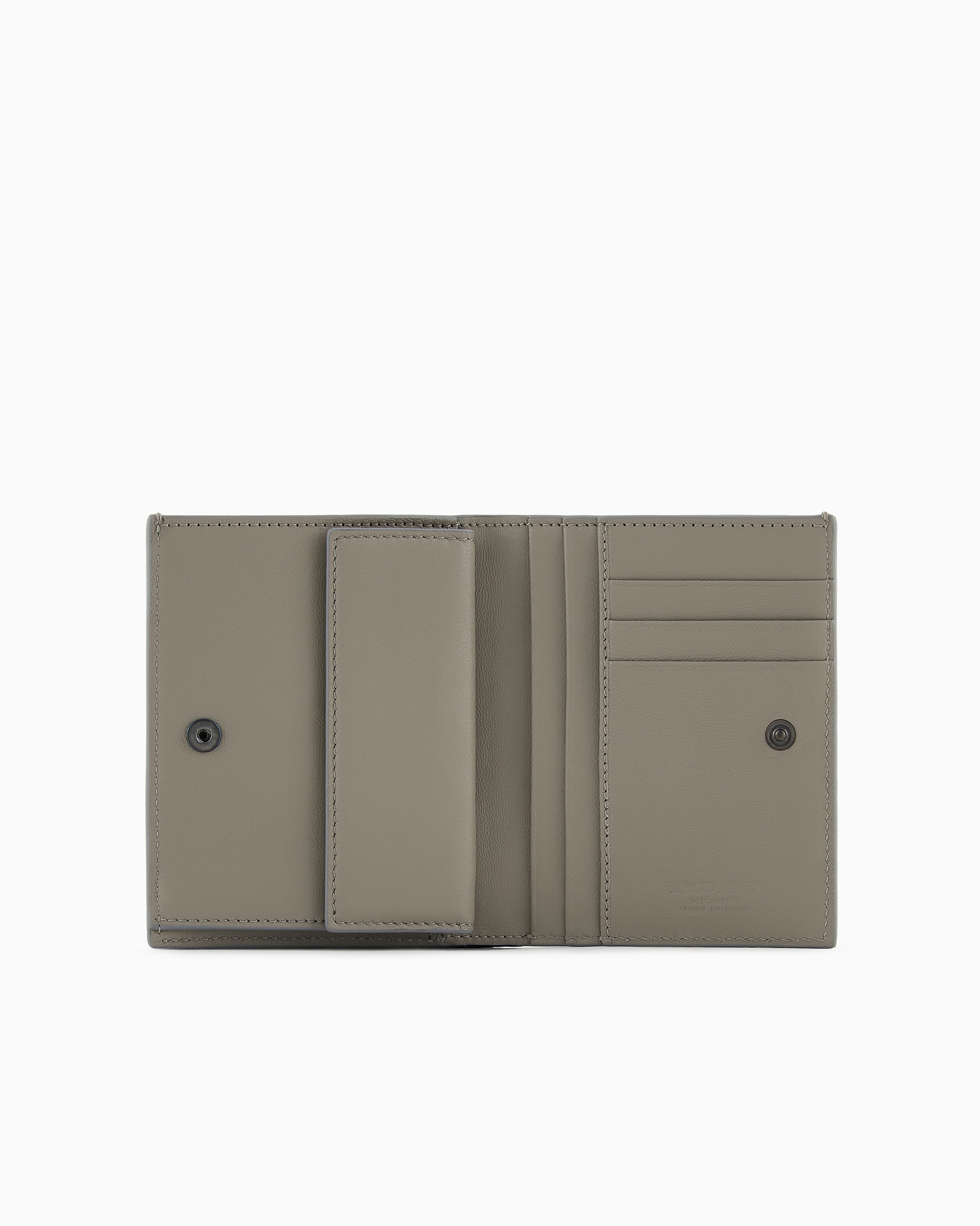 【未使用に近い】GIORGIO ARMANI 本革 クロコ型押し ６グレージュ 縦型二つ折りウォレット ナッパレザー | Giorgio Armani