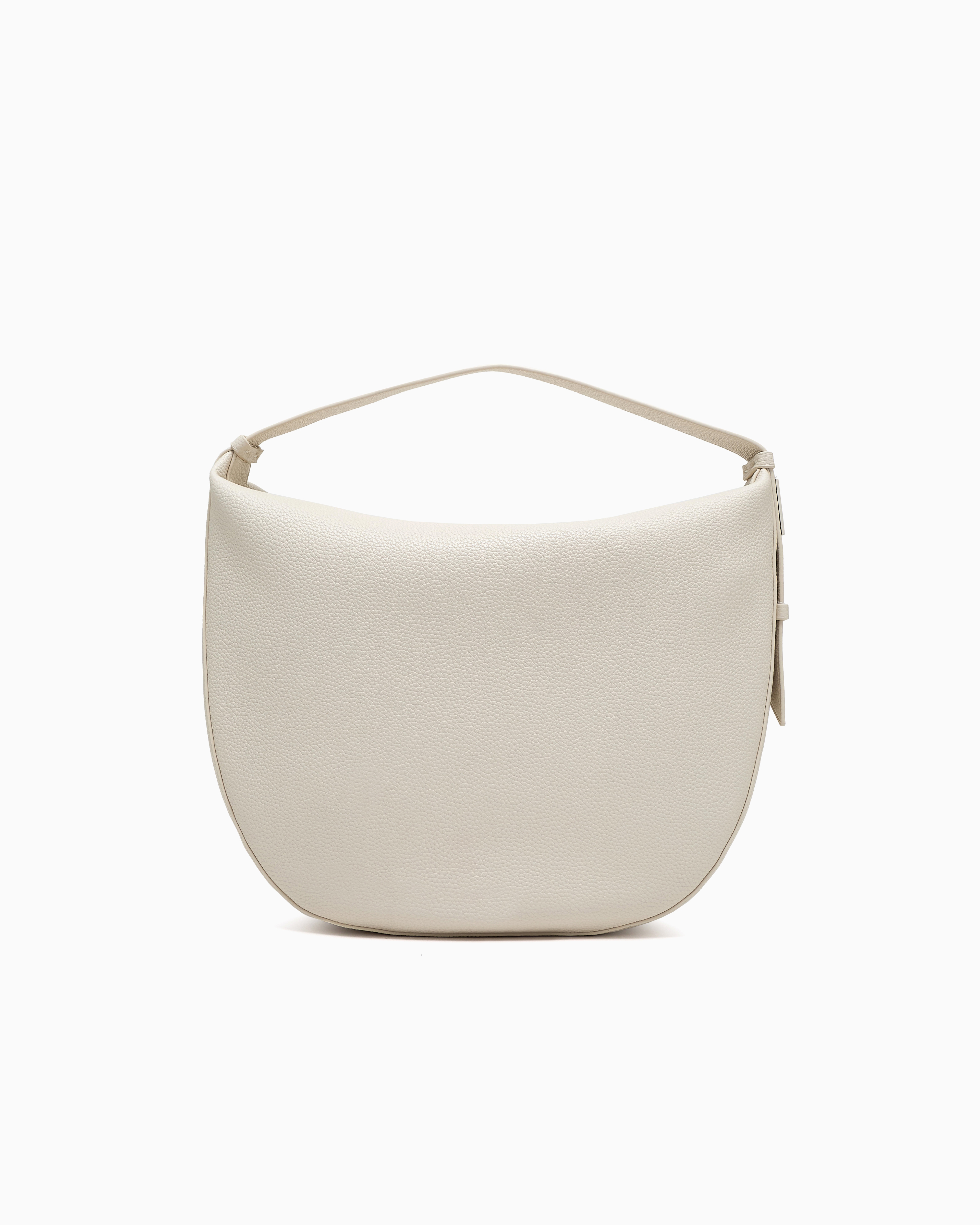 Armani Exchange - ASV Logo Hobo Shoulder Bag, Woman, White, Size: TU