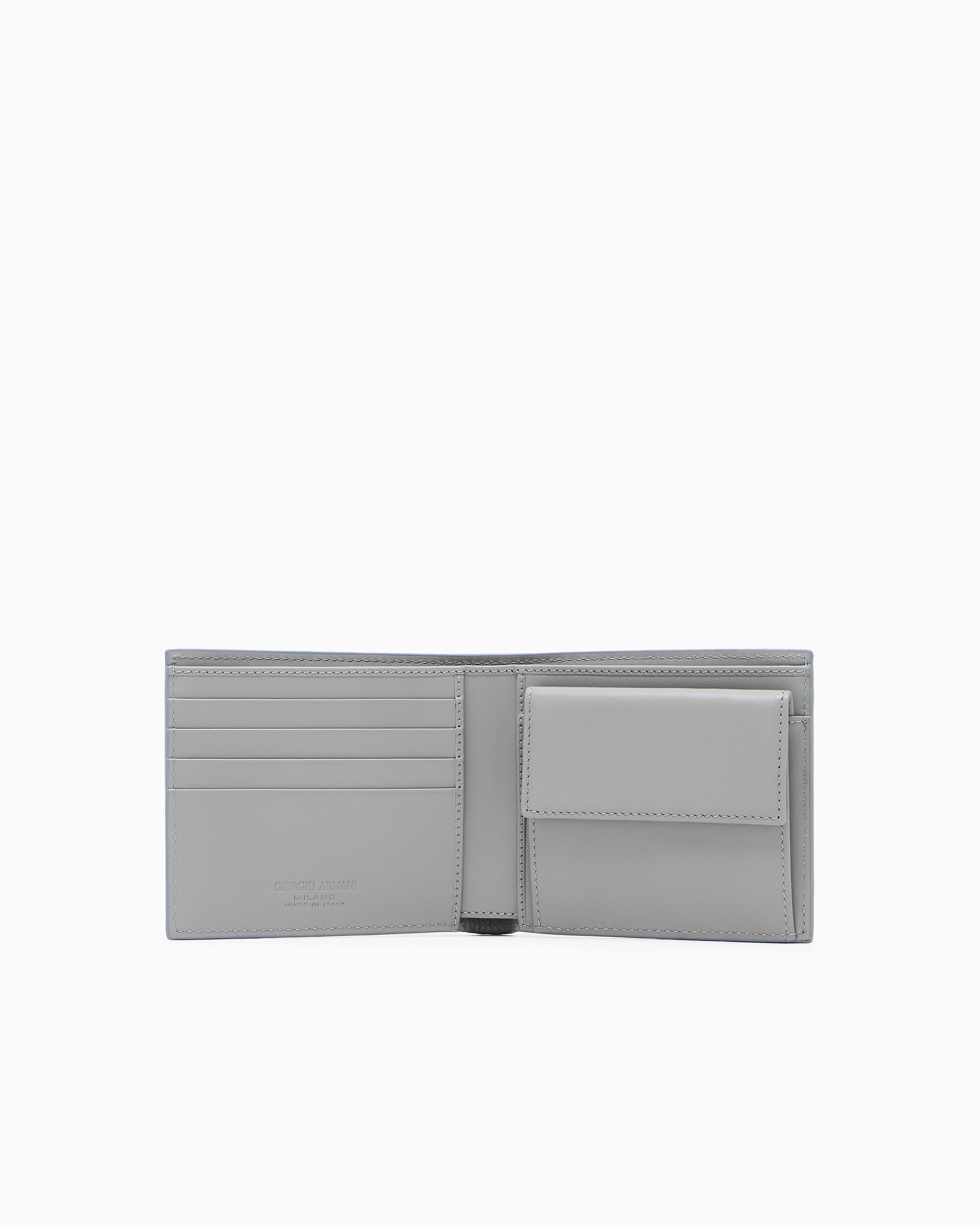 二つ折りウォレット エンボスレザー | Giorgio Armani