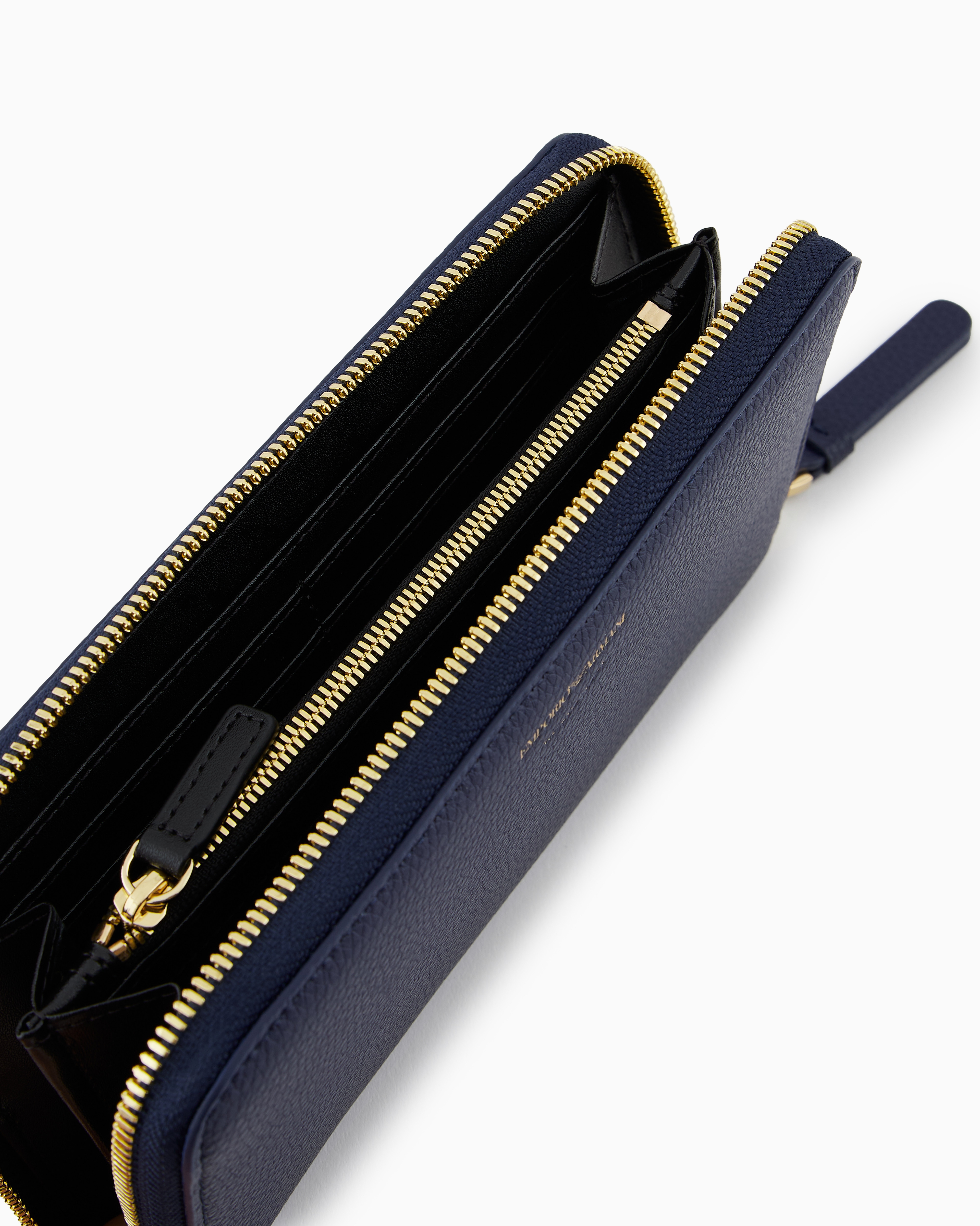 Emporio Armani - Deer-print MyEA wallet with wrap-around zip, Woman, Blue, Size: TU