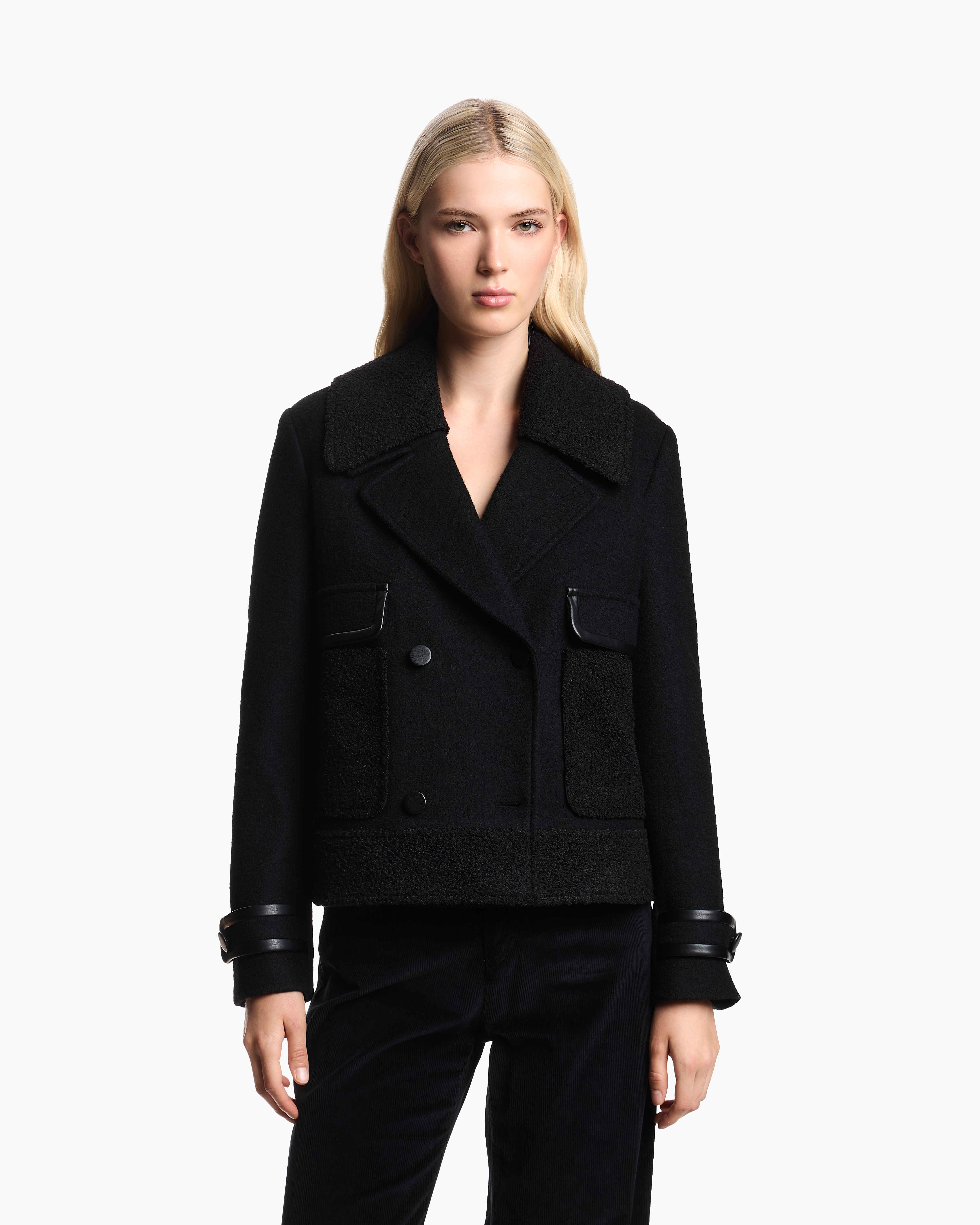 Double Breasted Pea Coat | Emporio Armani