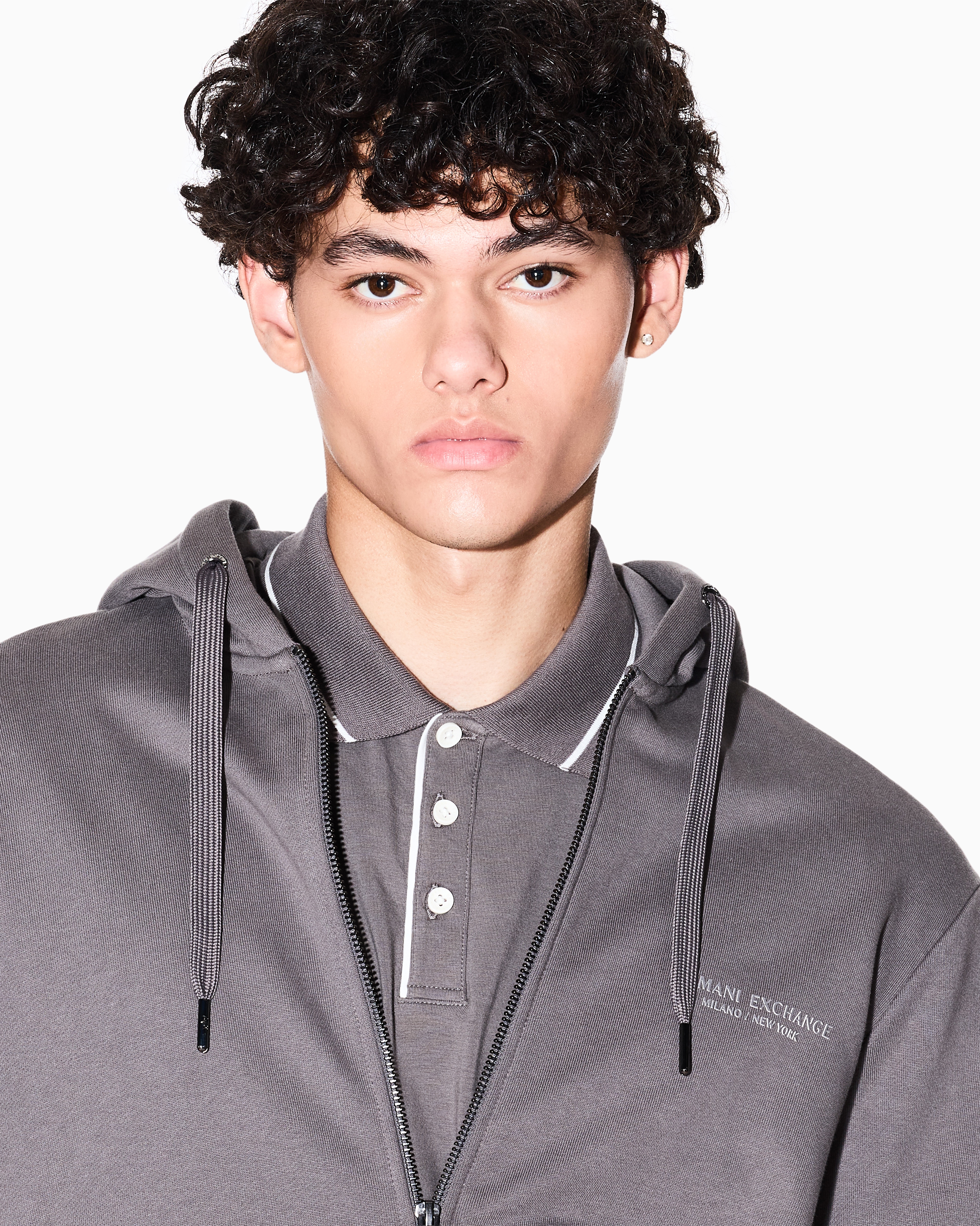 AXロゴ ジップアップフーデッドスウェットシャツ | Armani Exchange