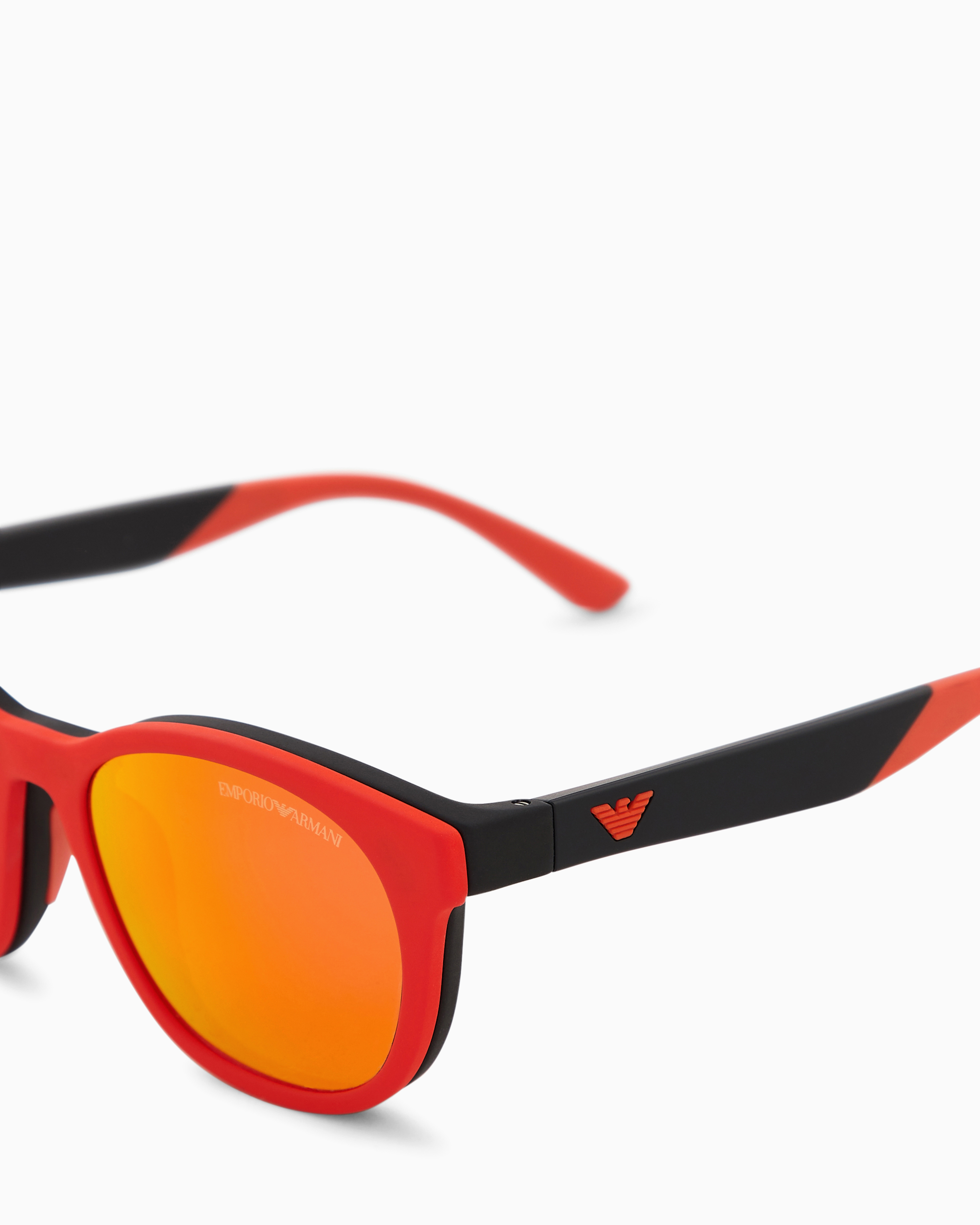 Emporio Armani - Panto-shaped junior sunglasses with clip-on lenses, Boy, Black, Size: 47L