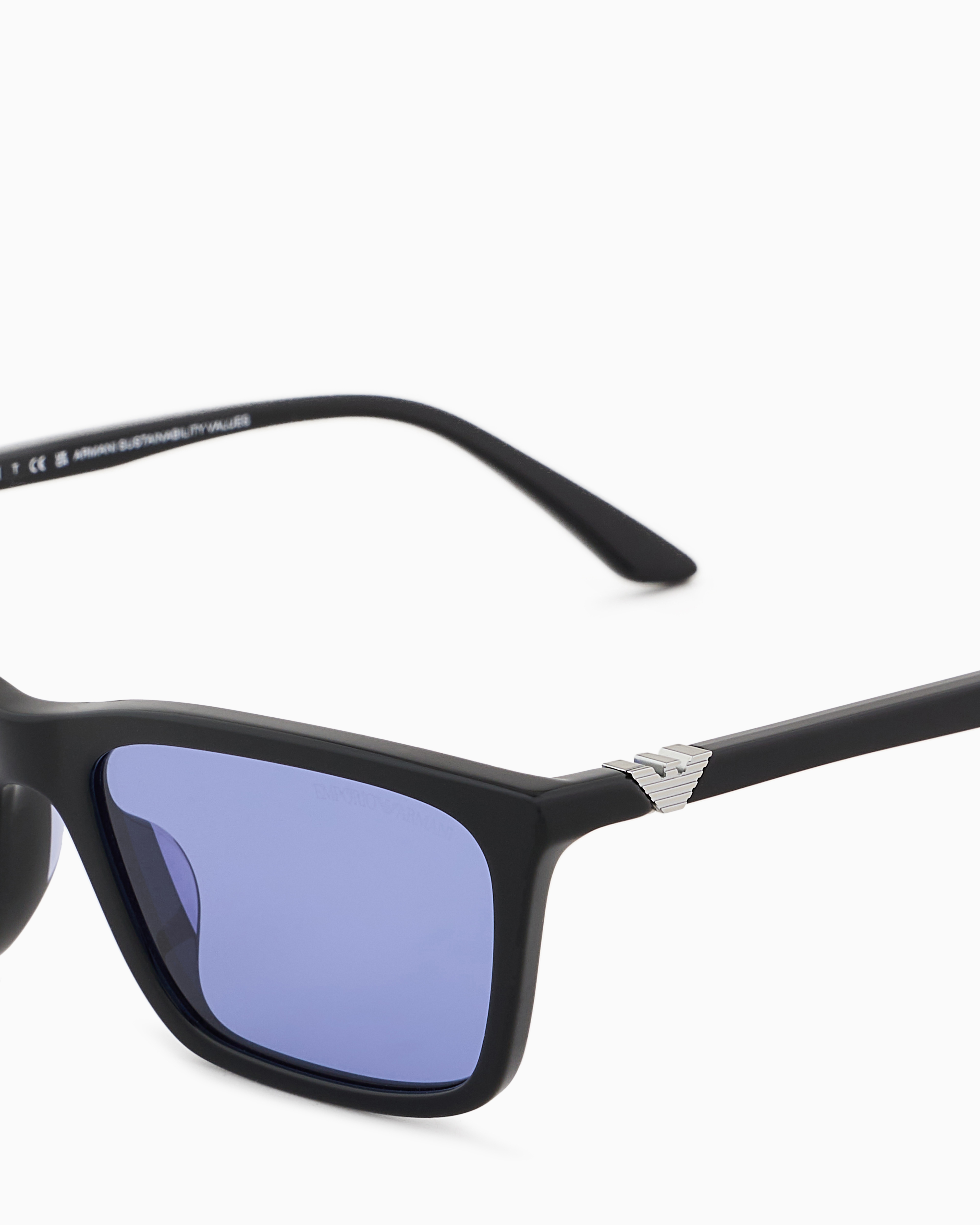 Emporio Armani - Women’s rectangular sunglasses, Woman, Black, Size: 55L