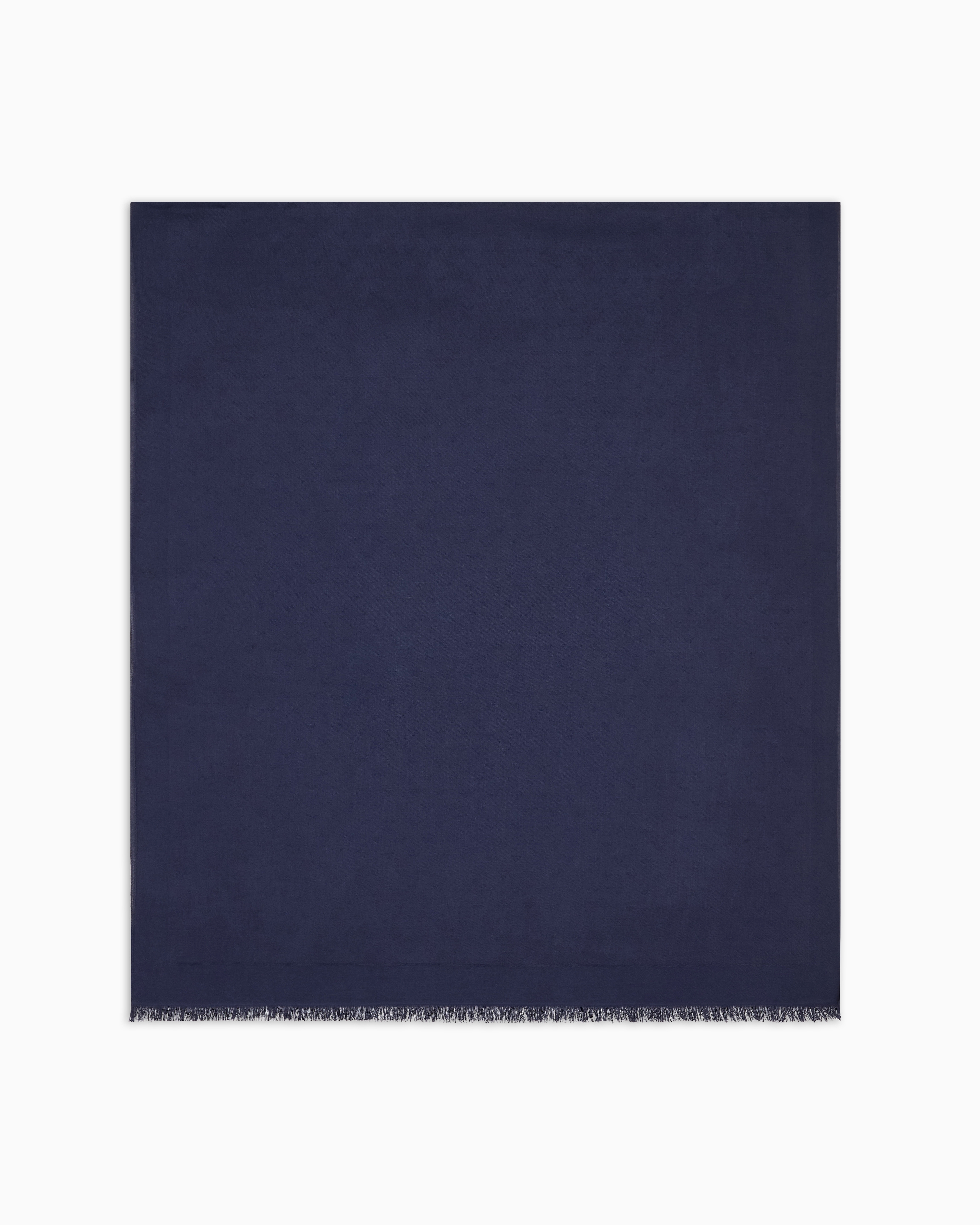 Emporio Armani Stola In Modal E Cotone Logo Jacquard All Over