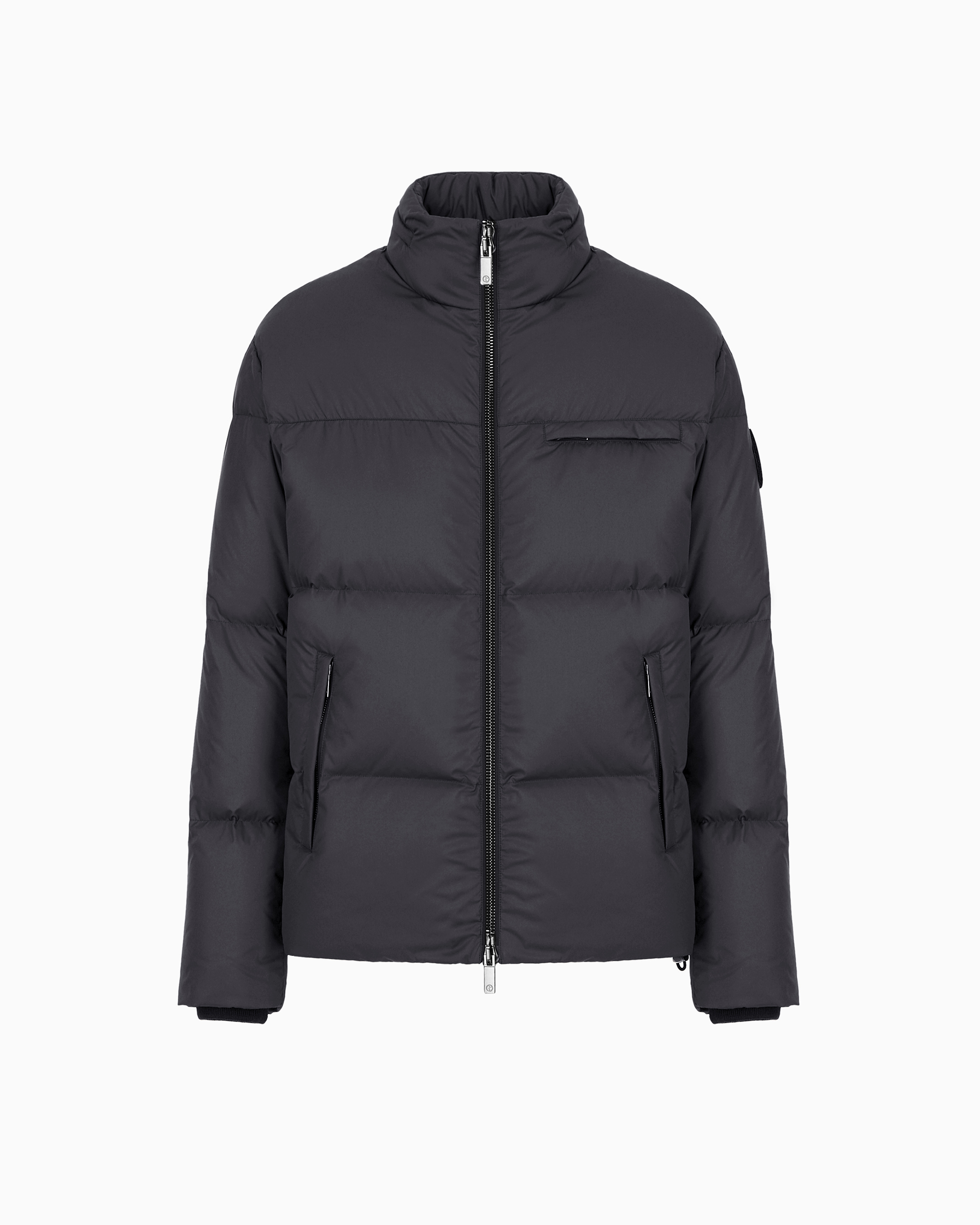 Giorgio Armani Black Bomber Jacket With Goose-Down Padding Asv