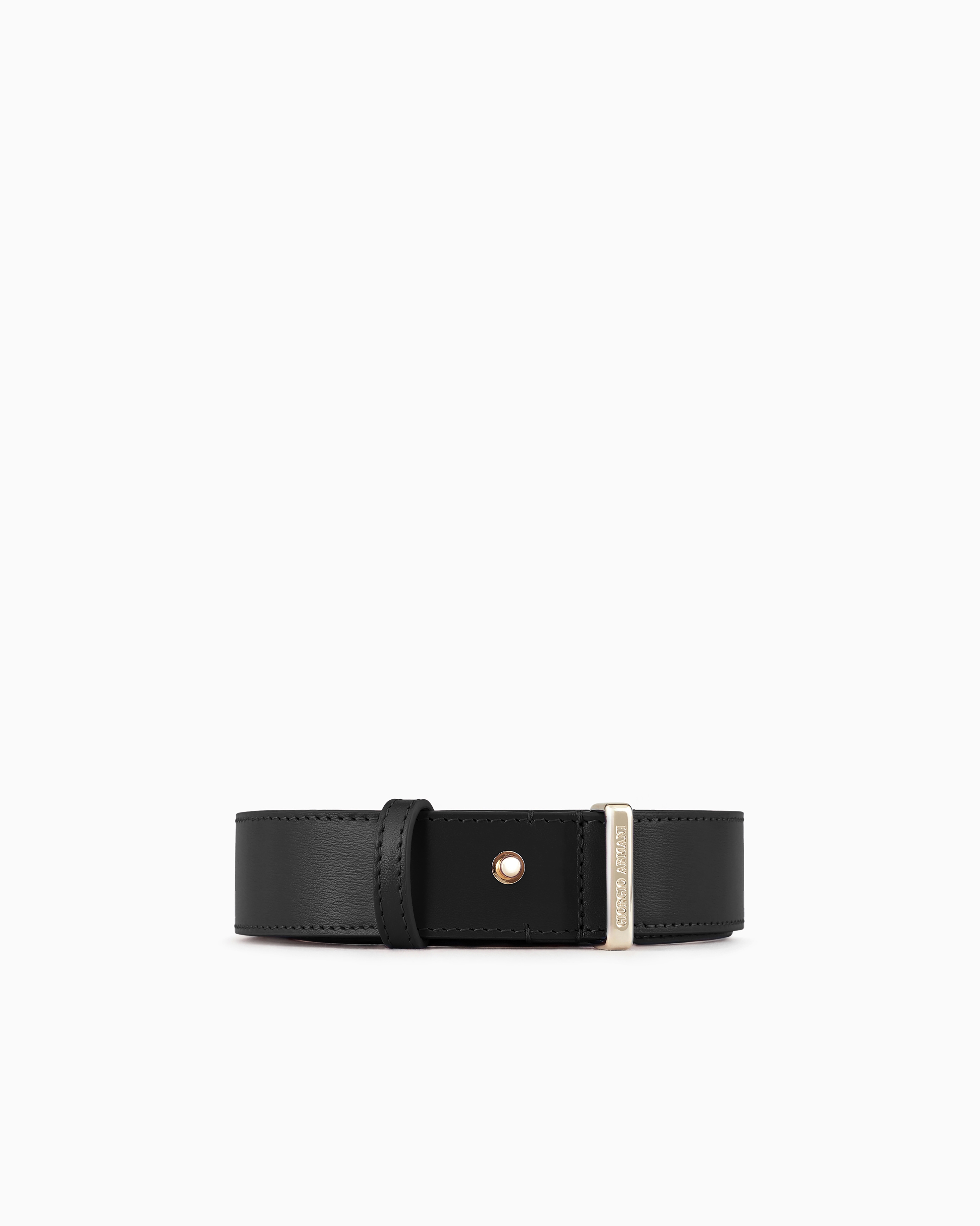Giorgio Armani Black Palmellato-Leather La Prima Belt