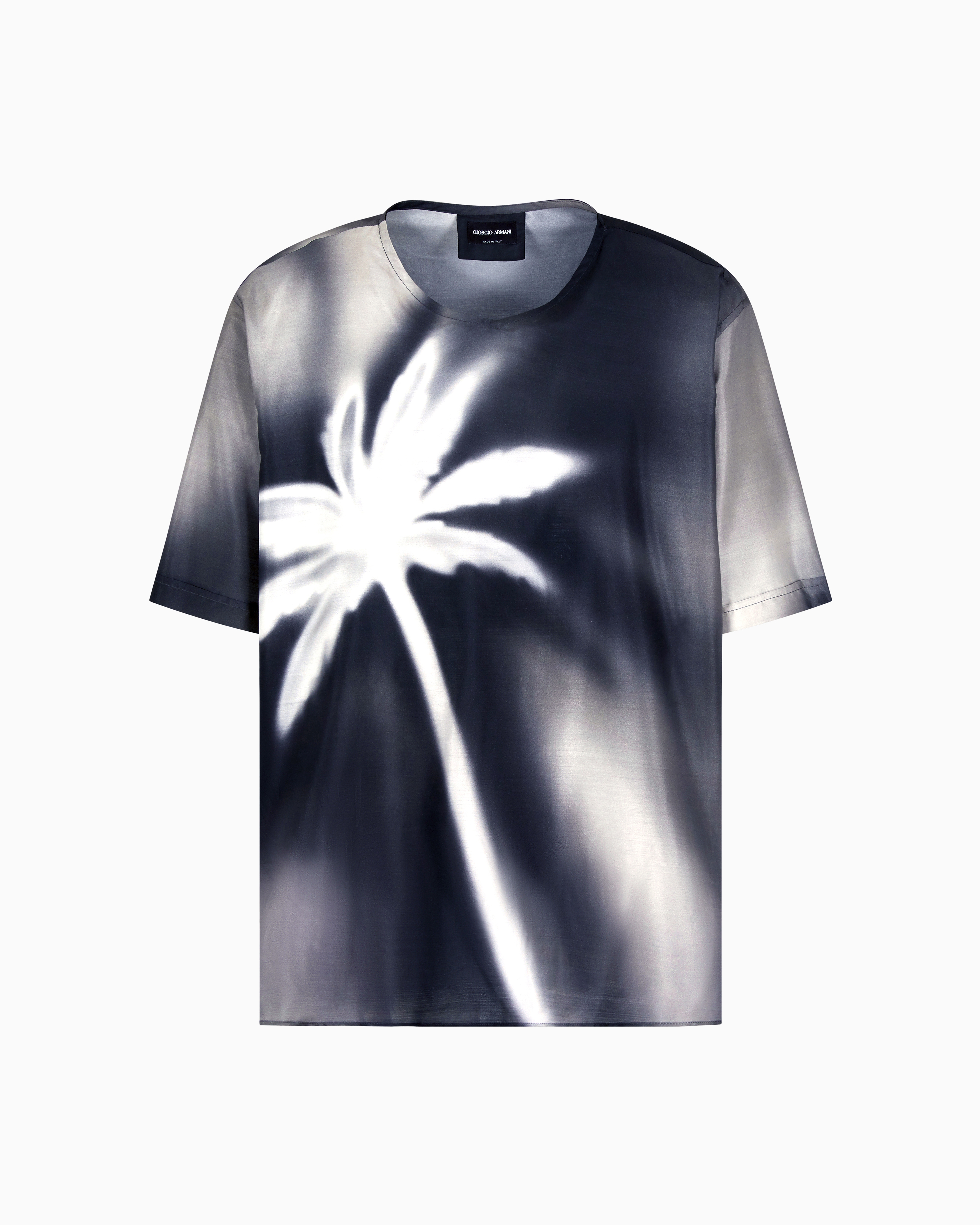 Printed silk habotai T-shirt shirt | Giorgio Armani