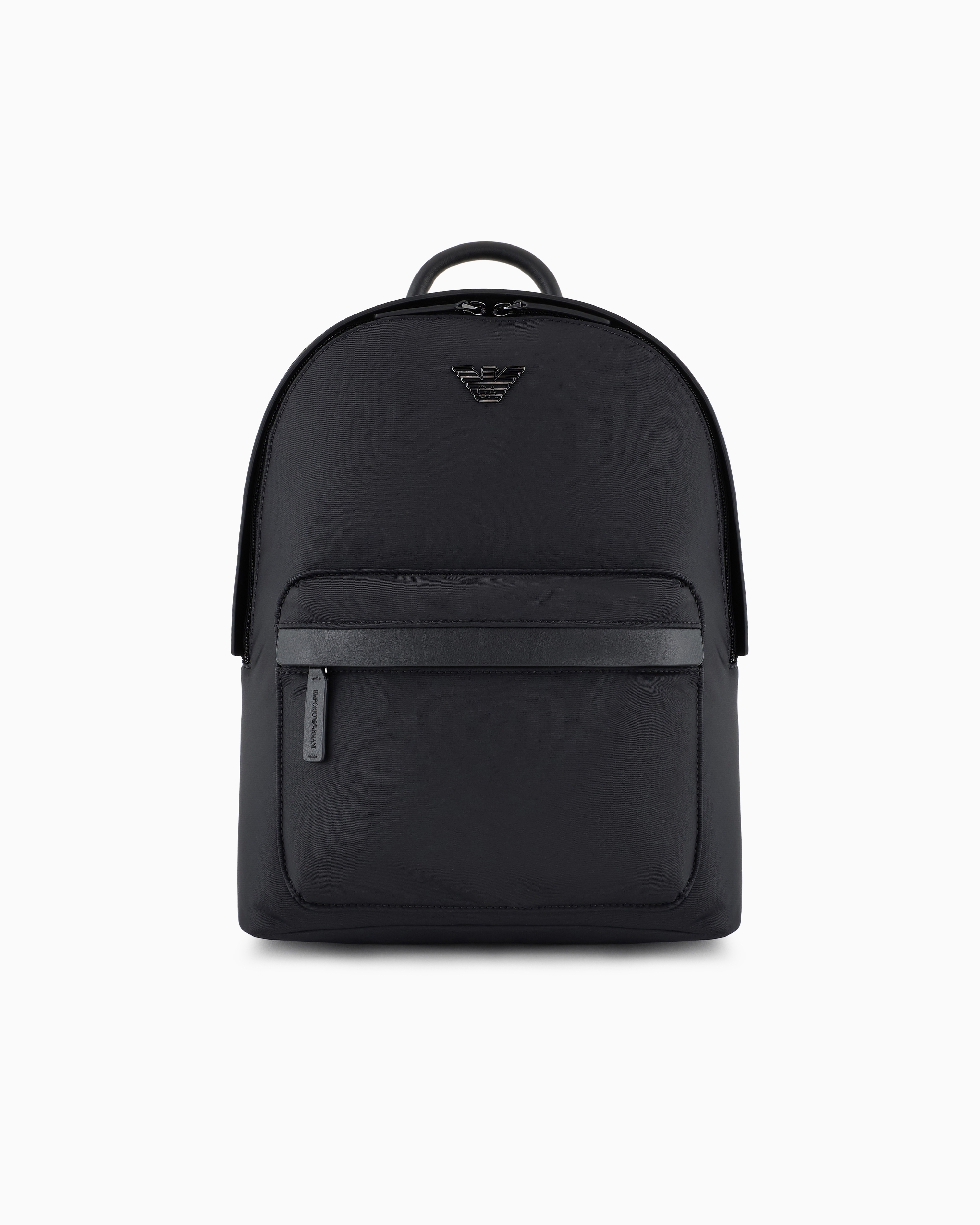 Emporio Armani Black Asv Recycled Nylon Backpack