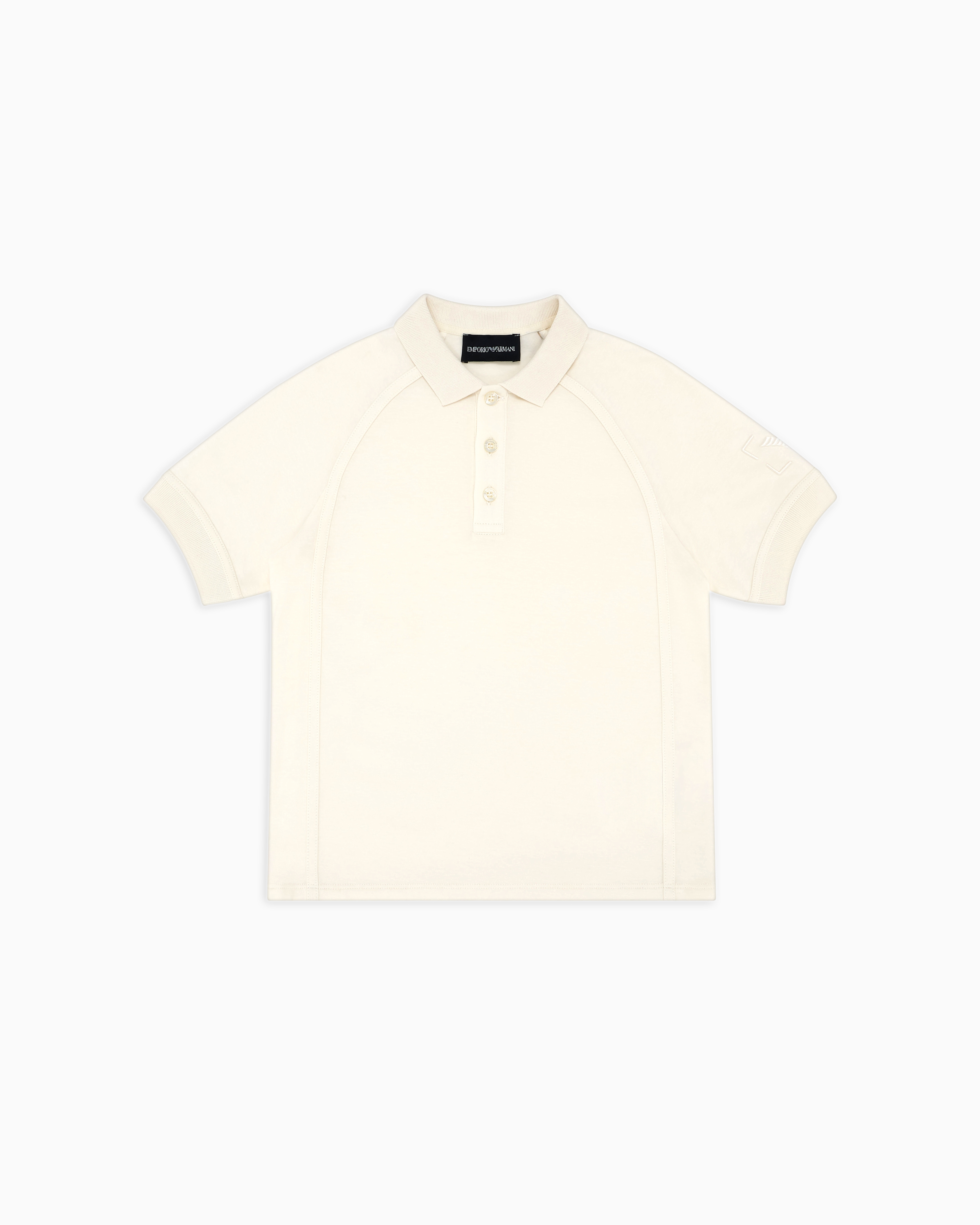 Emporio Armani White Jersey Polo Shirt With Embroidered Logo